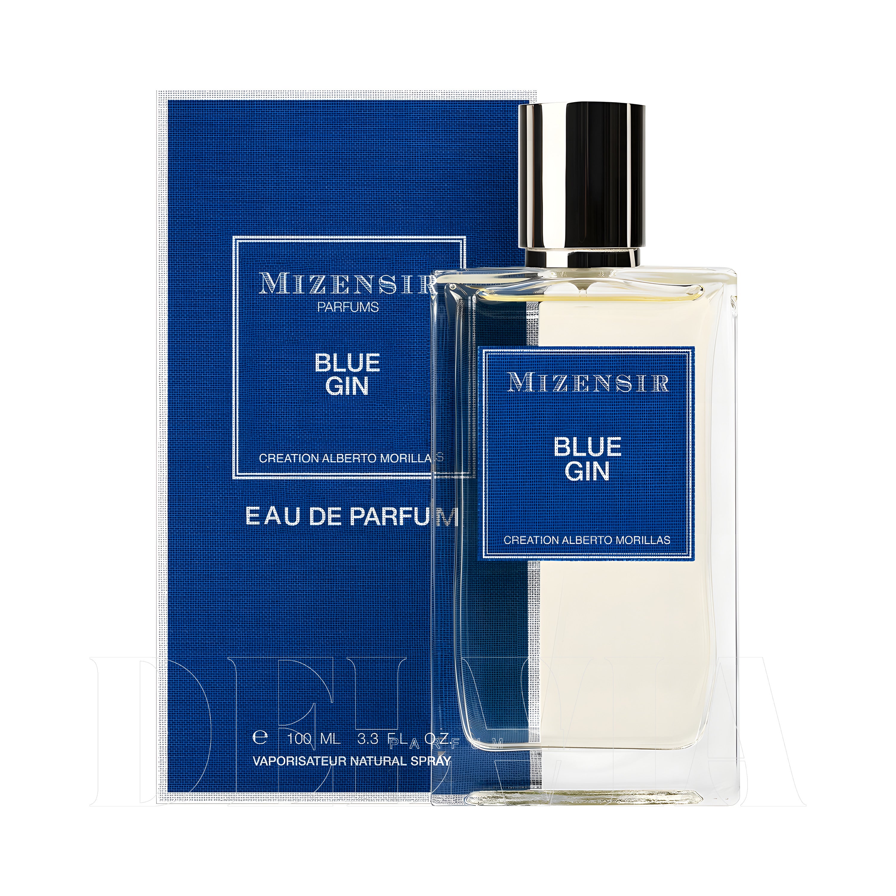 Mizensir Mizensir Blue Gin Tam Boy Parfum — kutu ve şişe görseli