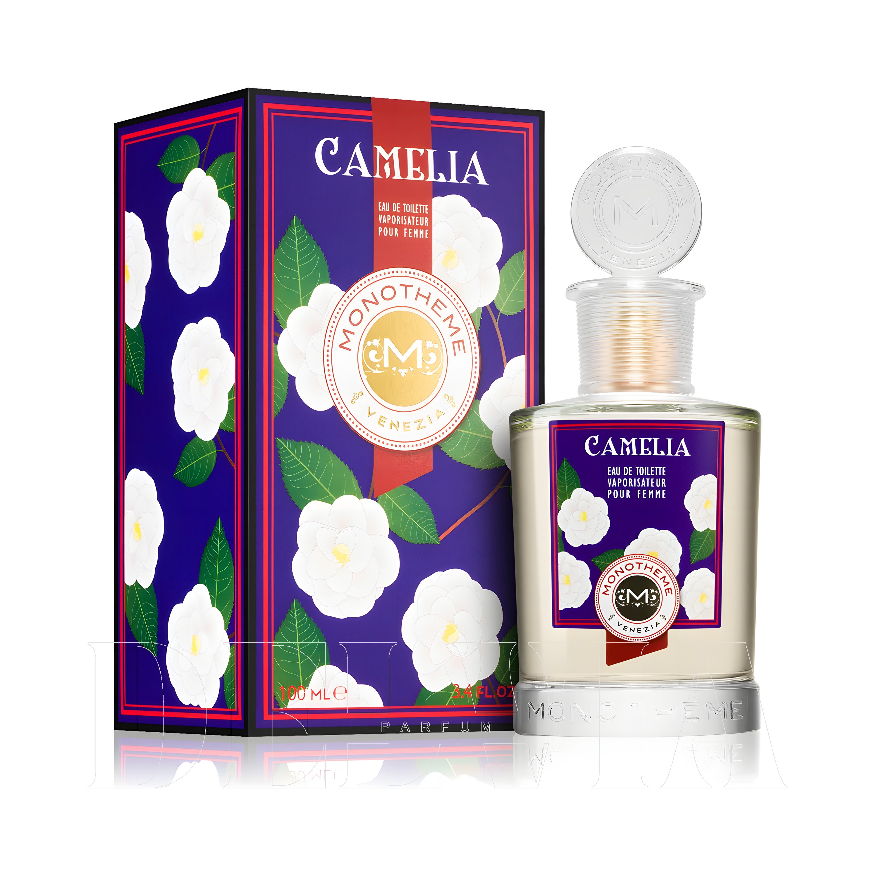 Monotheme Classic Camelia Pour Femme 15 ml dekant parfüm — kutu ve şişe görseli