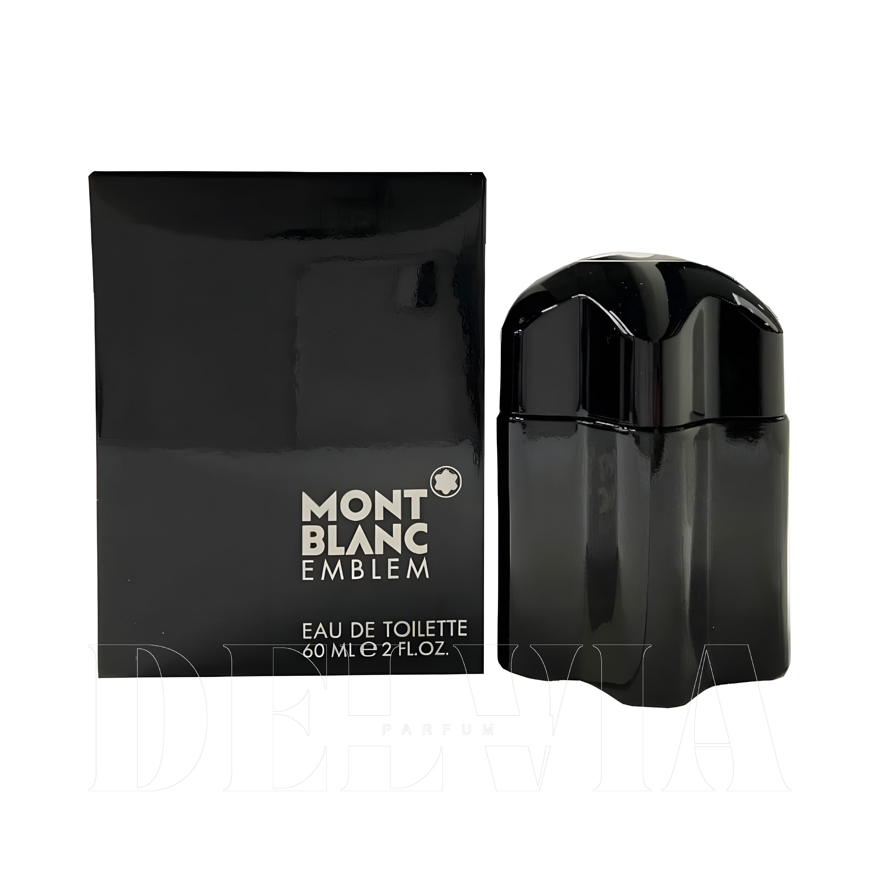 Mont Blanc Emblem 3 ml dekant parfüm — kutu ve şişe görseli