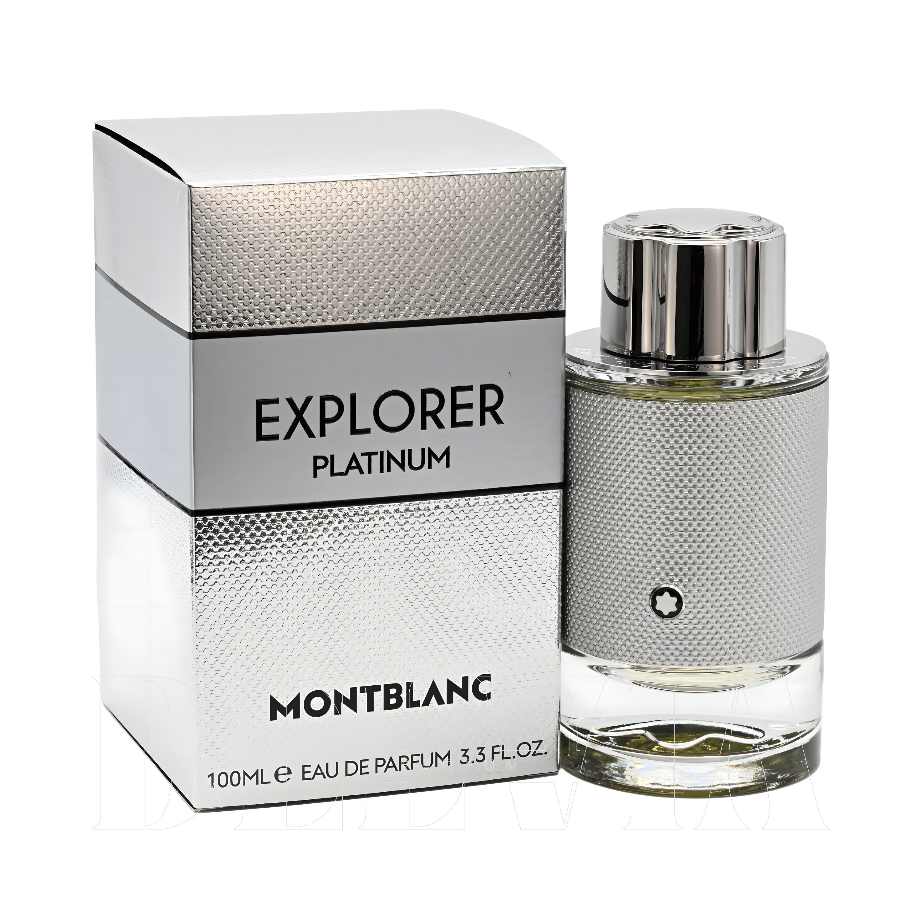 Mont Blanc Explorer Platinum 3 ml dekant parfüm — kutu ve şişe görseli