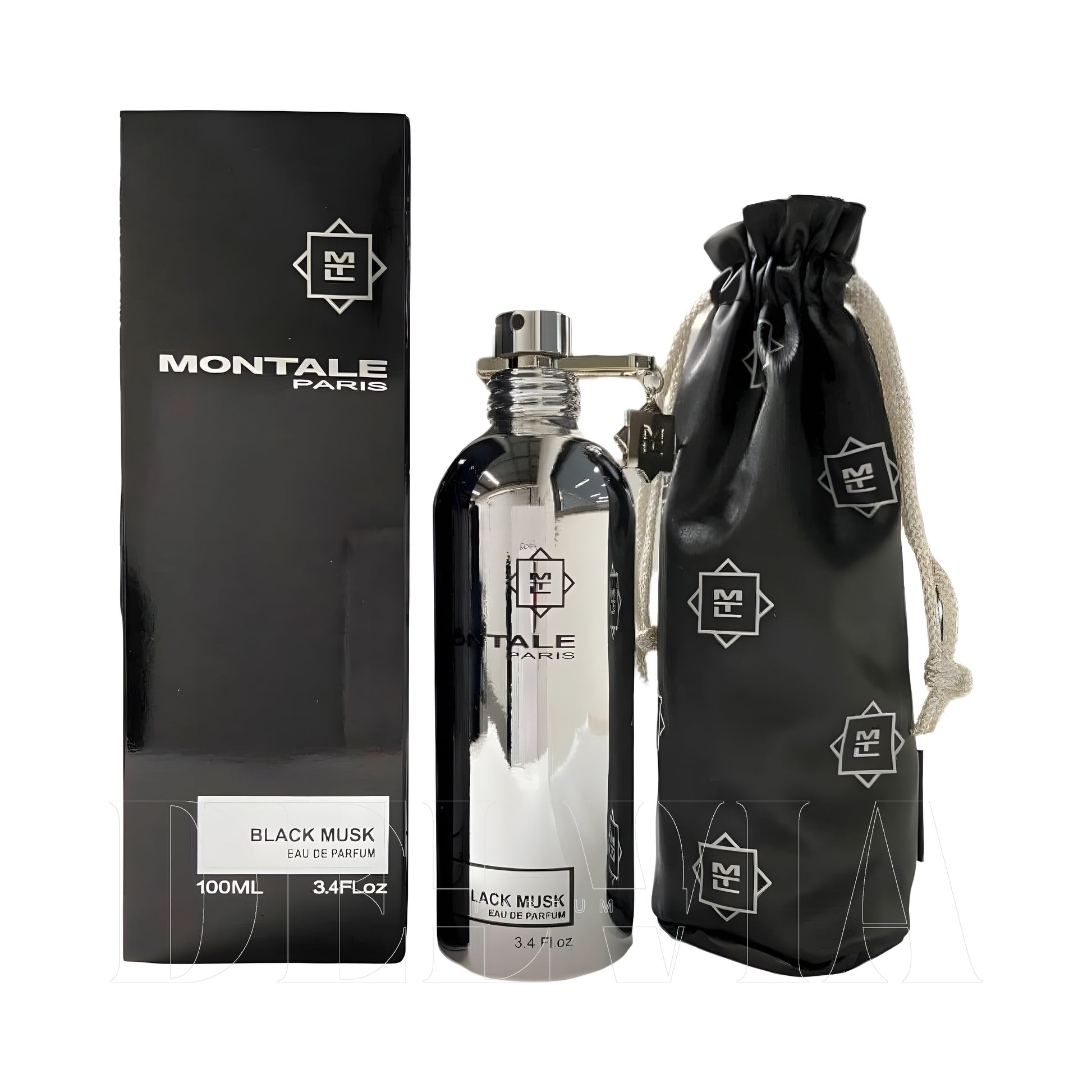 Montale Black Musk 20 ml dekant parfüm — kutu ve şişe görseli