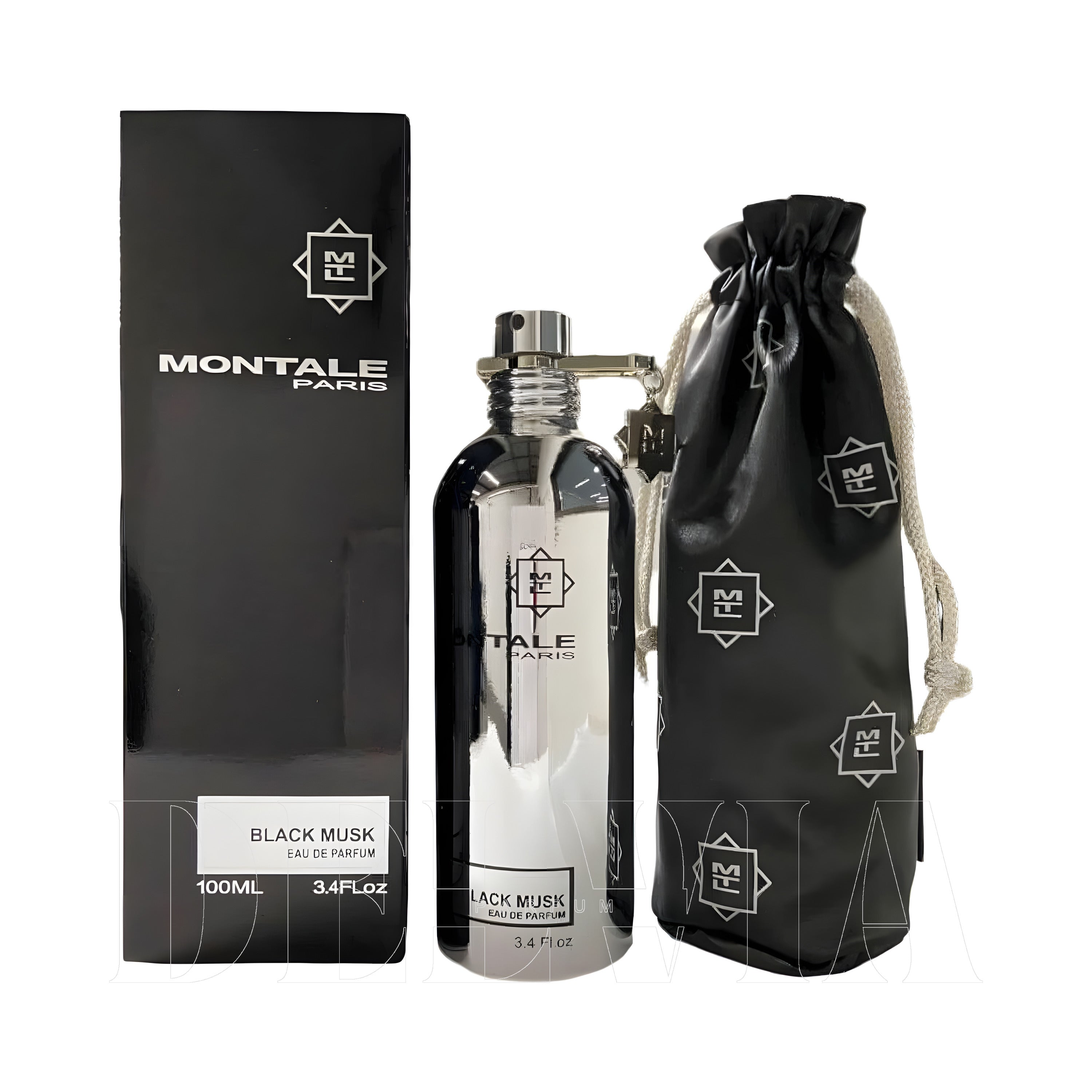 Montale Black Musk 8 ml dekant parfüm — kutu ve şişe görseli