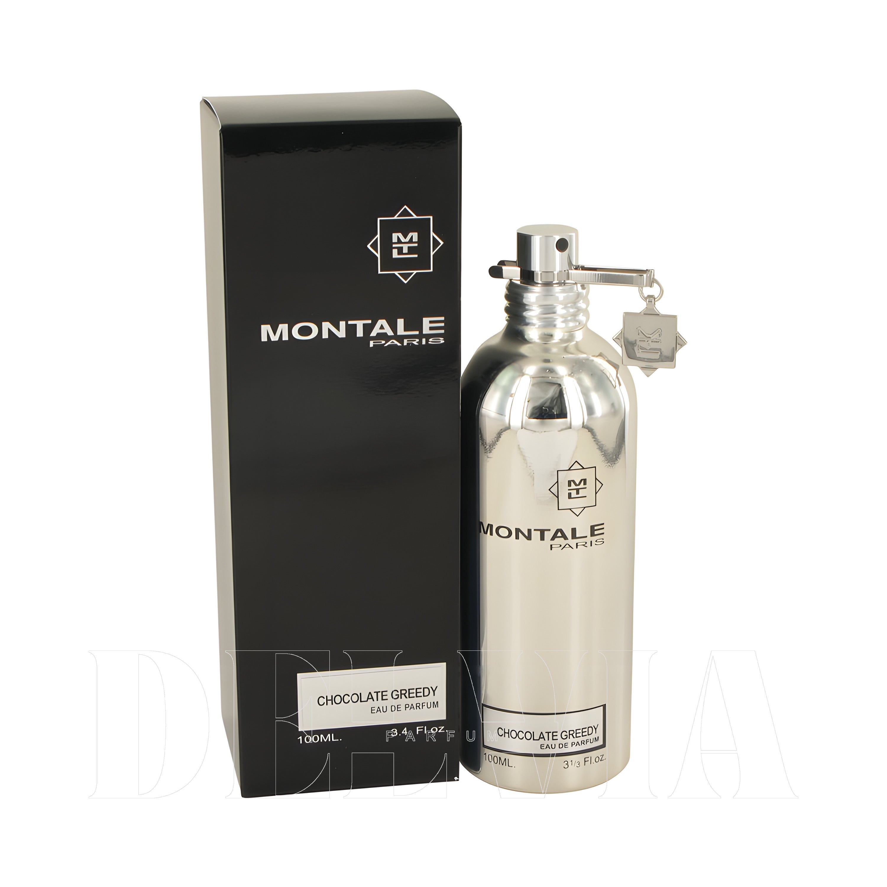 Montale Chocolate Greedy 10 ml dekant parfüm — kutu ve şişe görseli
