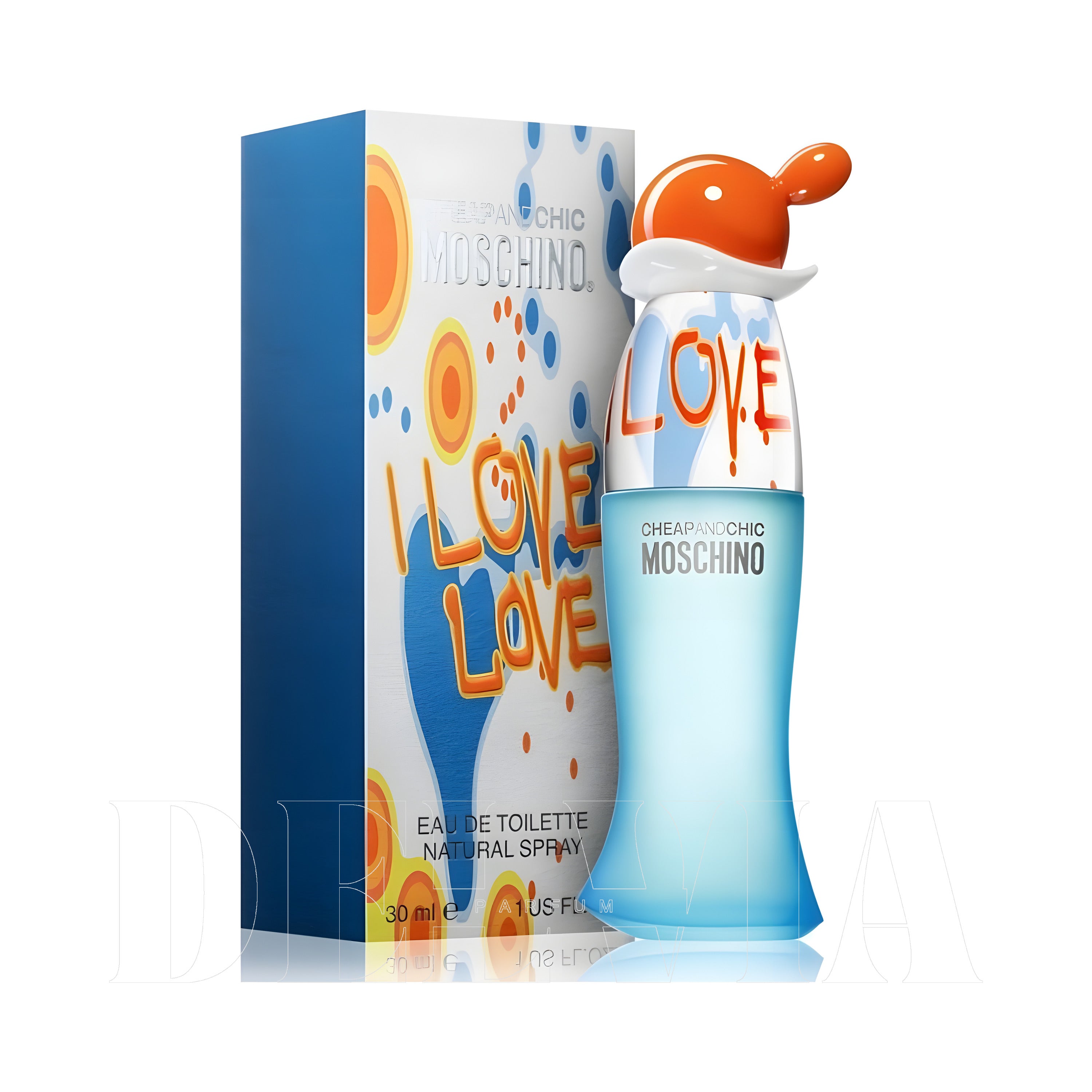 Moschino Cheap And Chic I Love Love 2 ml dekant parfüm — kutu ve şişe görseli
