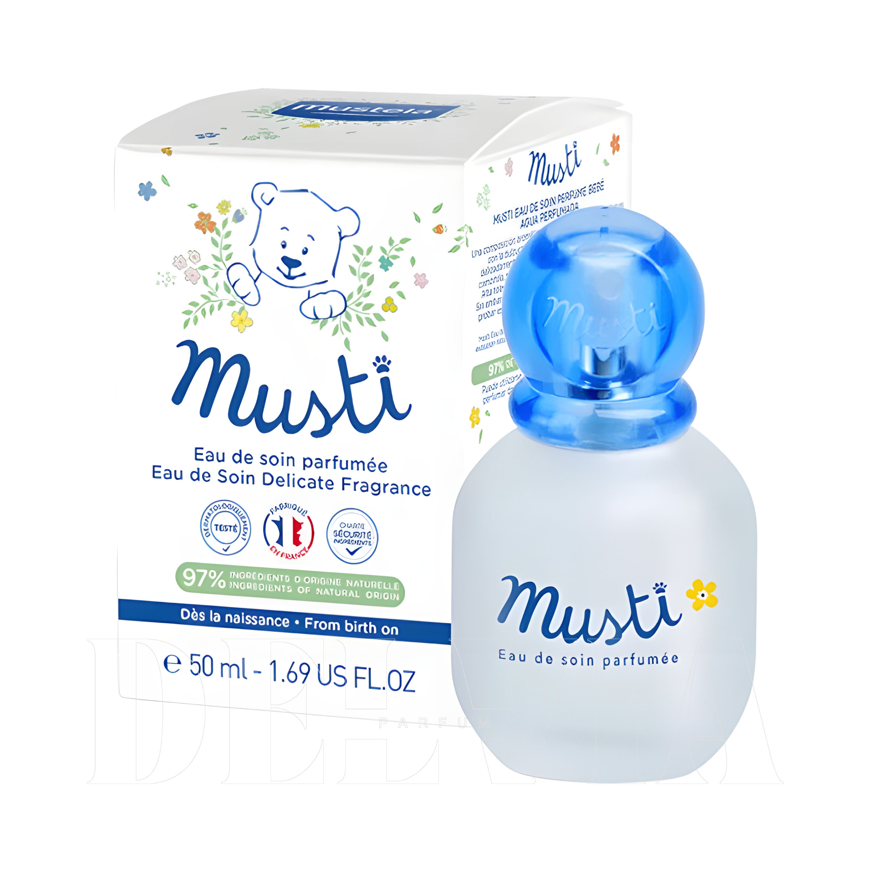 Mustela Musti Eau De Soin Baby Oda Kokusu — kutu ve şişe görseli