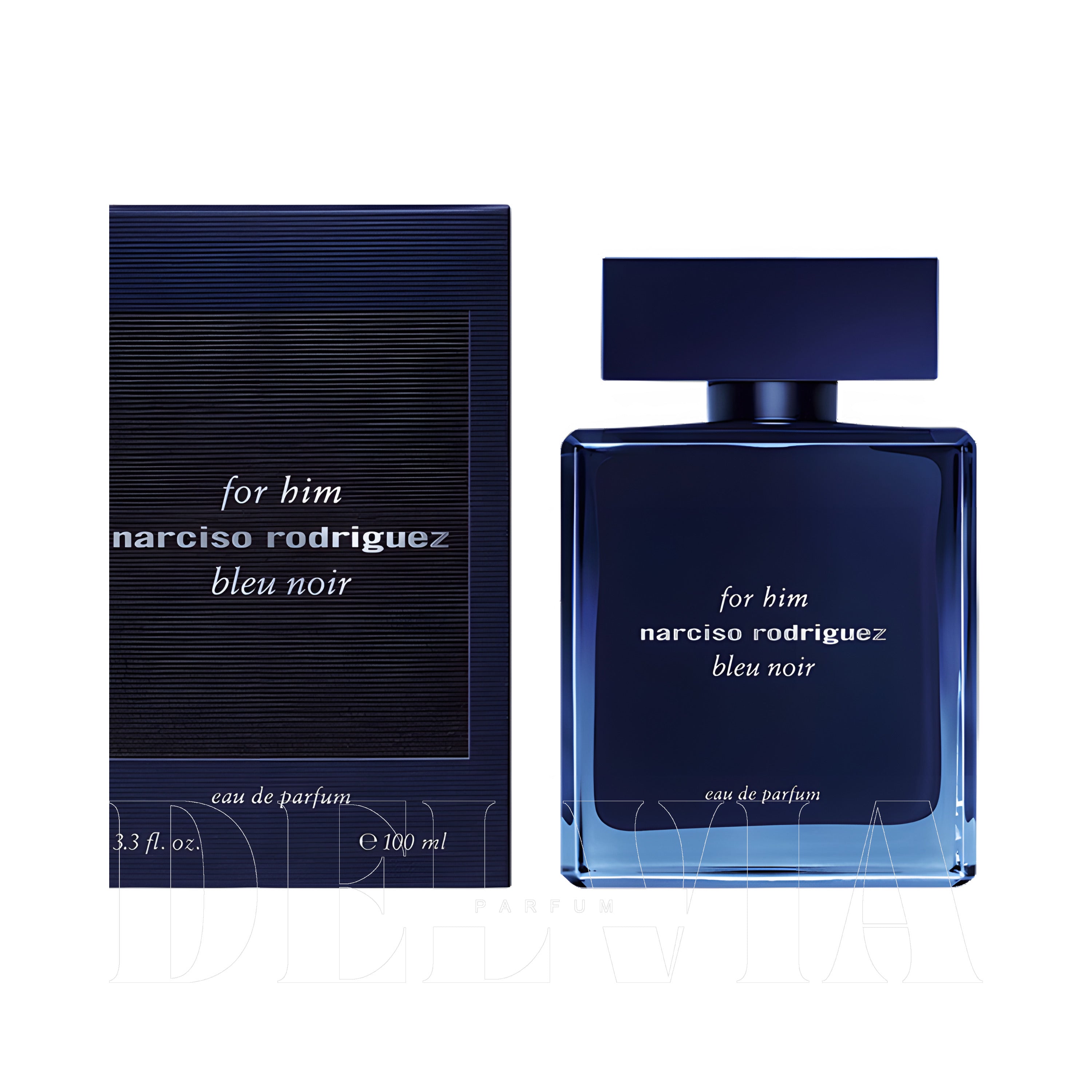 Narciso Rodriguez Bleu Noir Katı Parfum — kutu ve şişe görseli