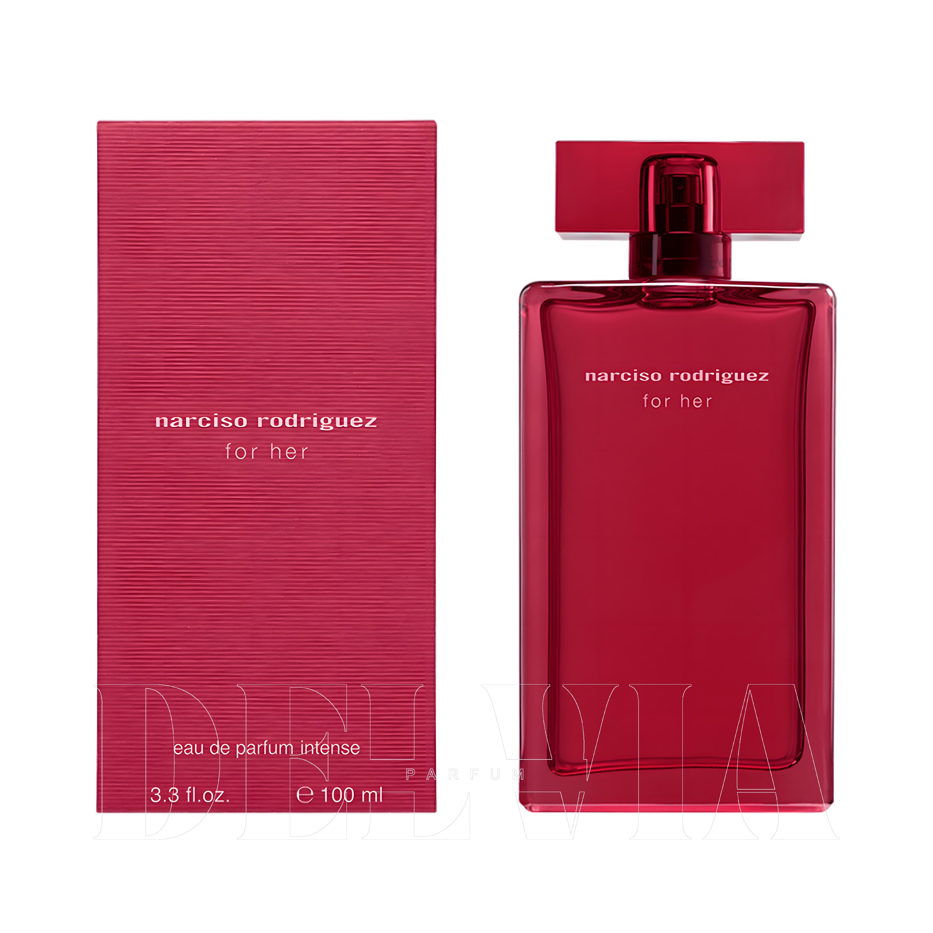 Narciso Rodriguez For Her Intense 30 ml dekant parfüm — kutu ve şişe görseli
