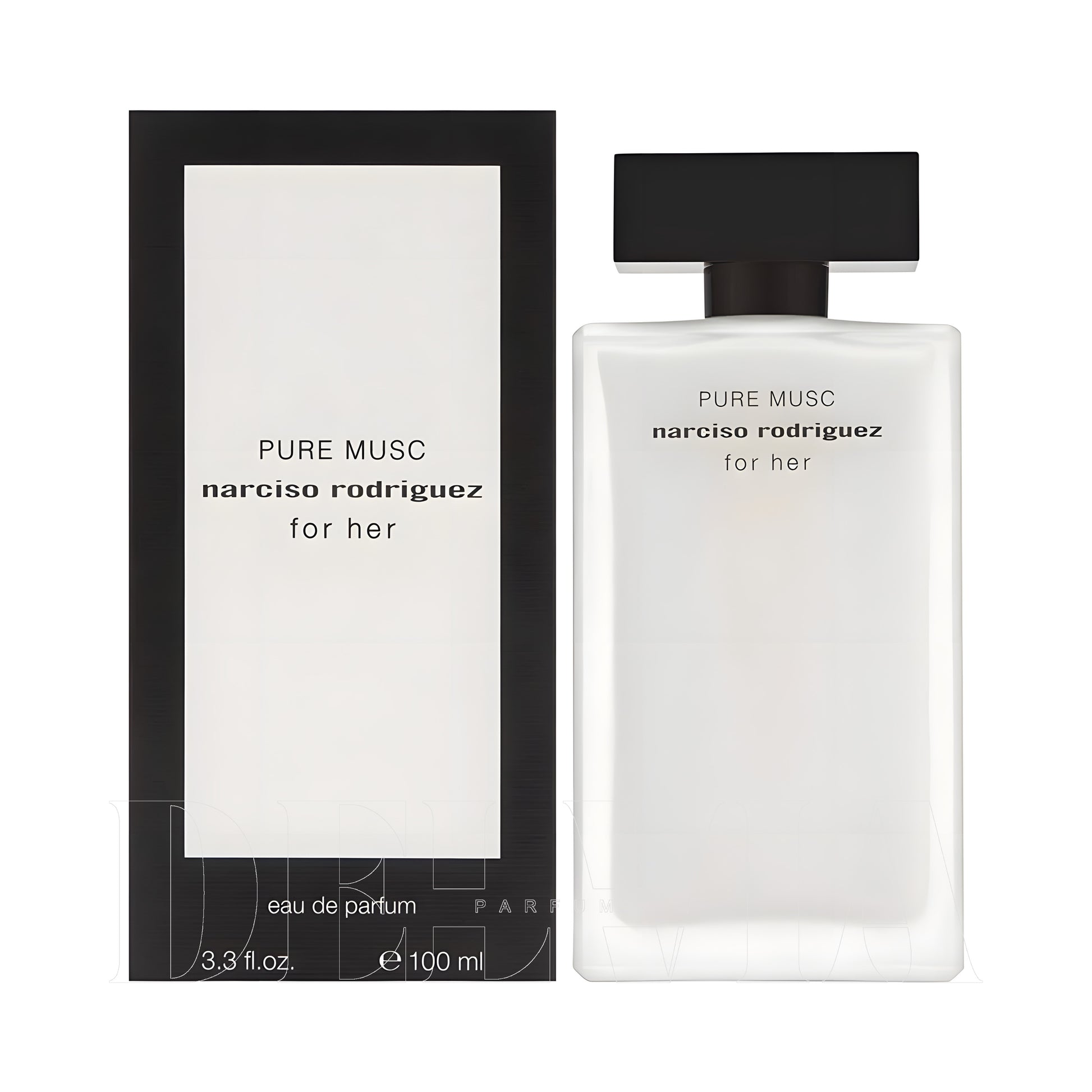 Narciso Rodriguez For Her Pure Musc 10 ml dekant parfüm — kutu ve şişe görseli