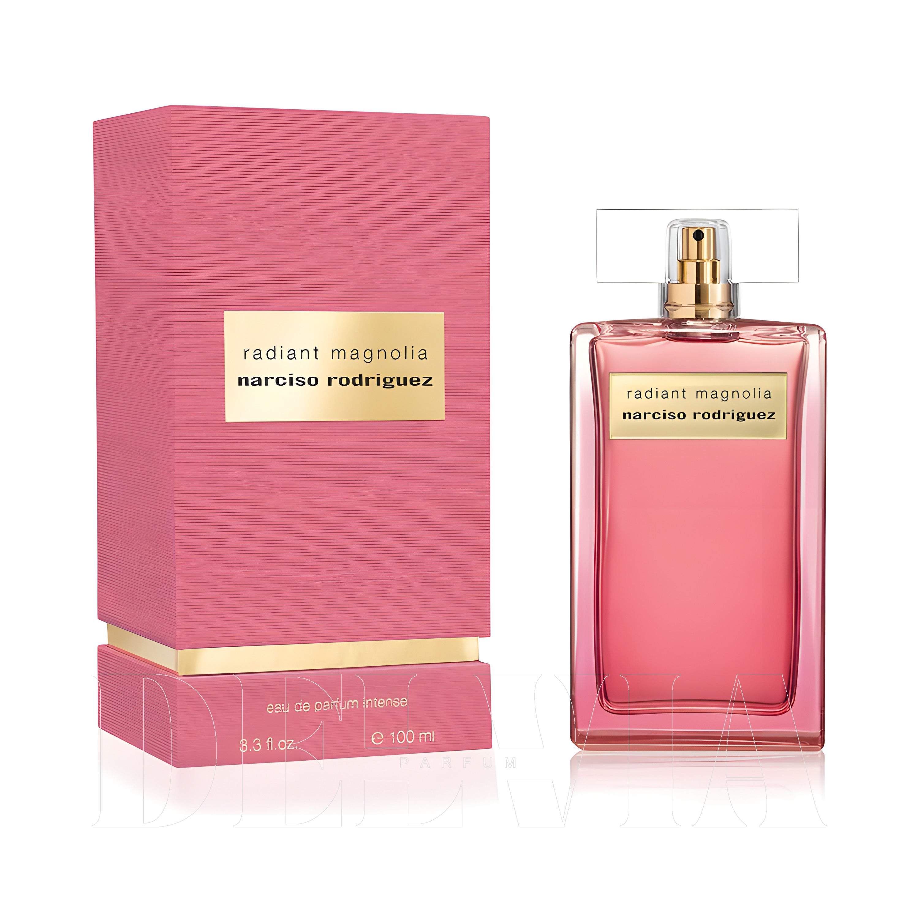Narciso Rodriguez Radiant Magnolia 2 ml dekant parfüm — kutu ve şişe görseli