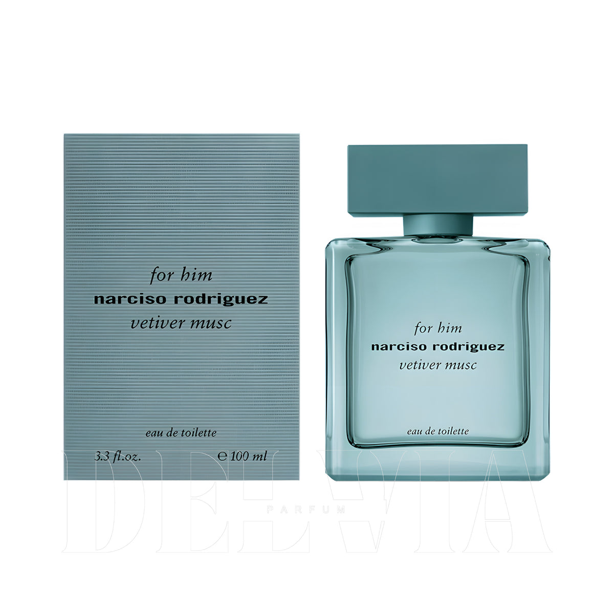 Narciso Rodriguez Vetiver Musc 2 ml dekant parfüm — kutu ve şişe görseli