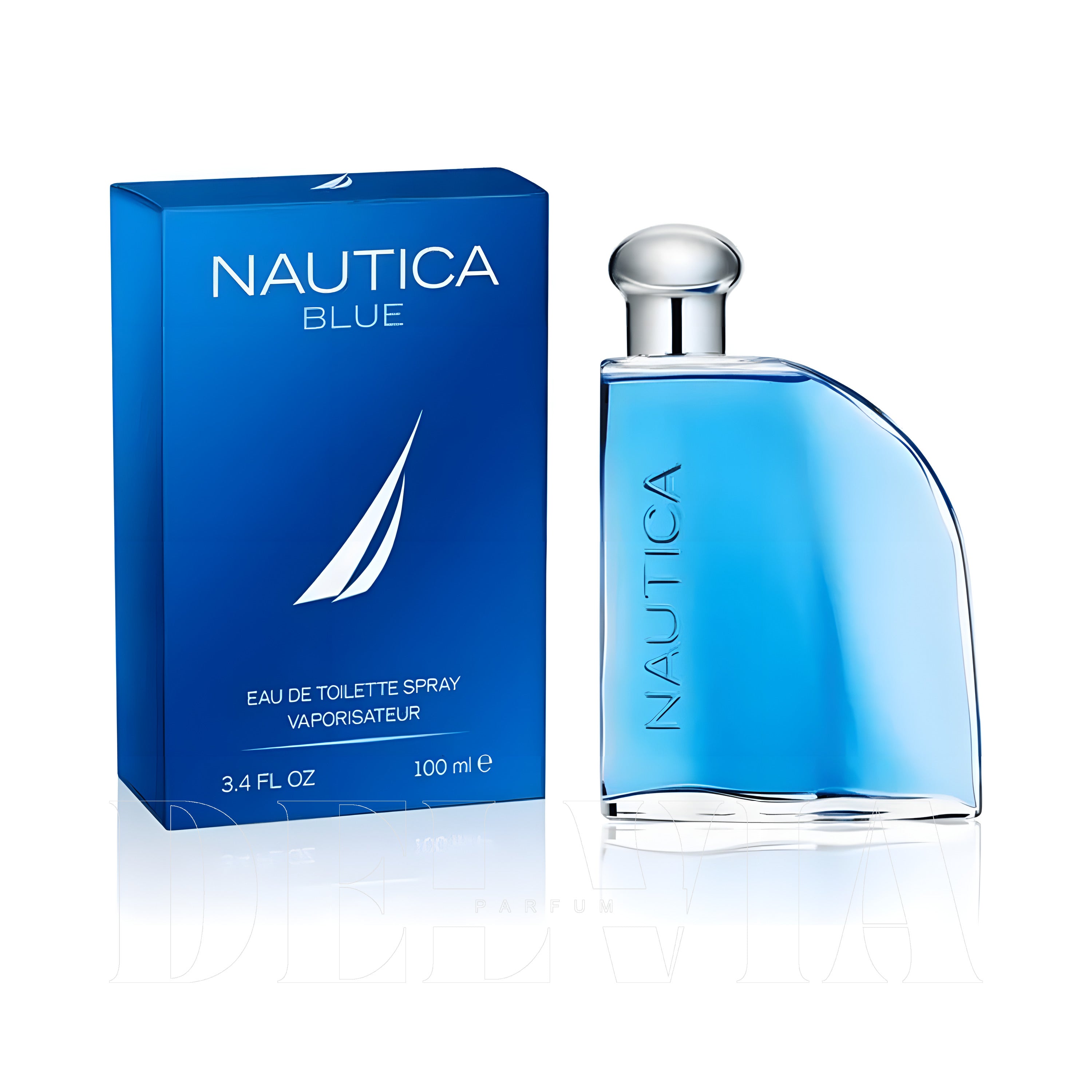 Nautica Blue 8 ml dekant parfüm — kutu ve şişe görseli