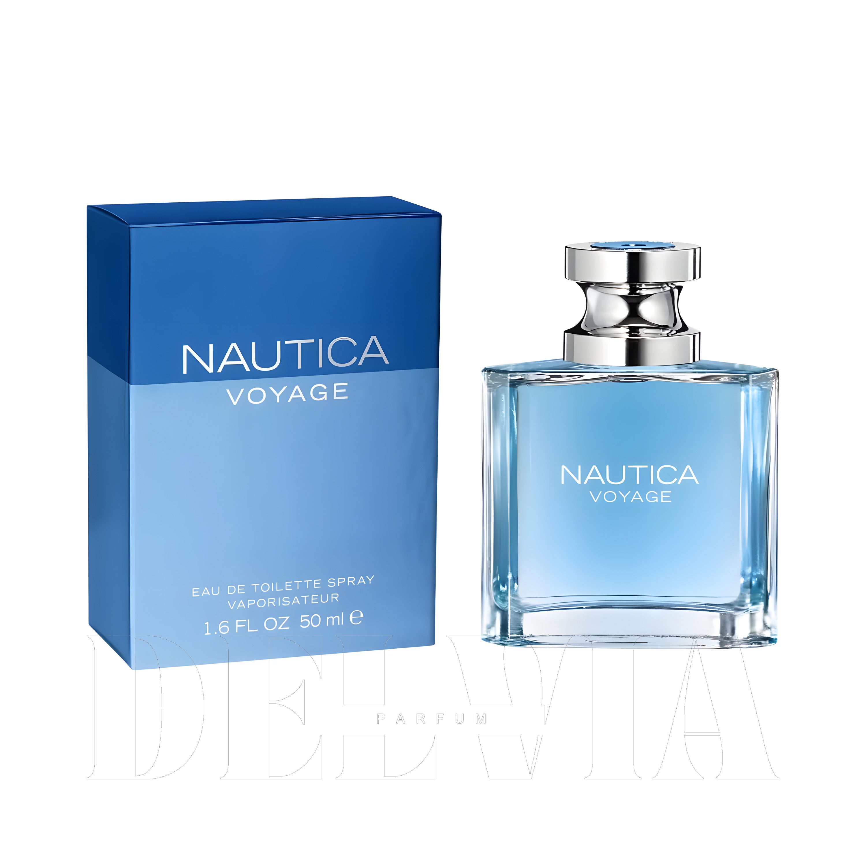 Nautica Voyage Tam Boy Parfum — kutu ve şişe görseli