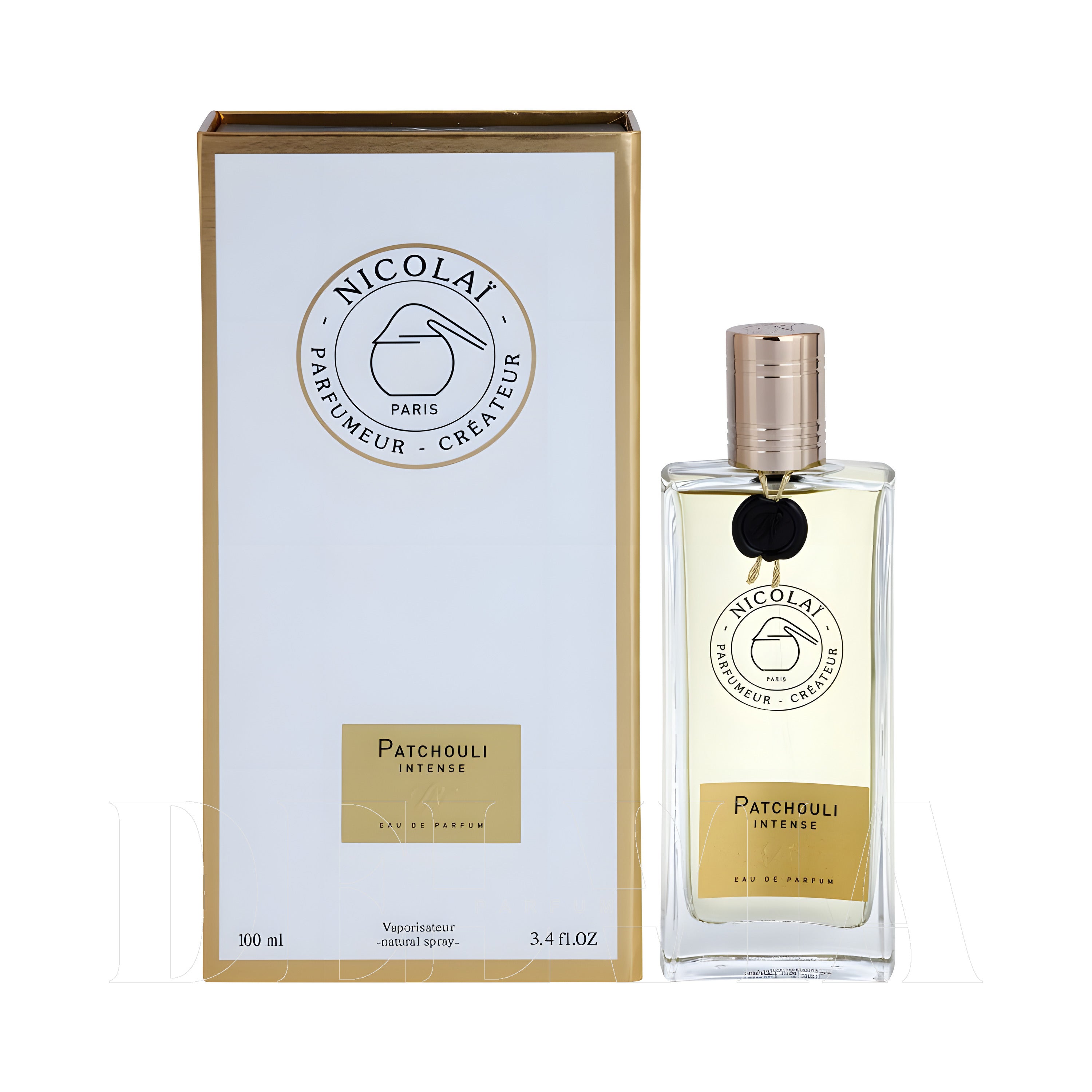 Nicolai Patchouli Intense Kokulu Mum — kutu ve şişe görseli