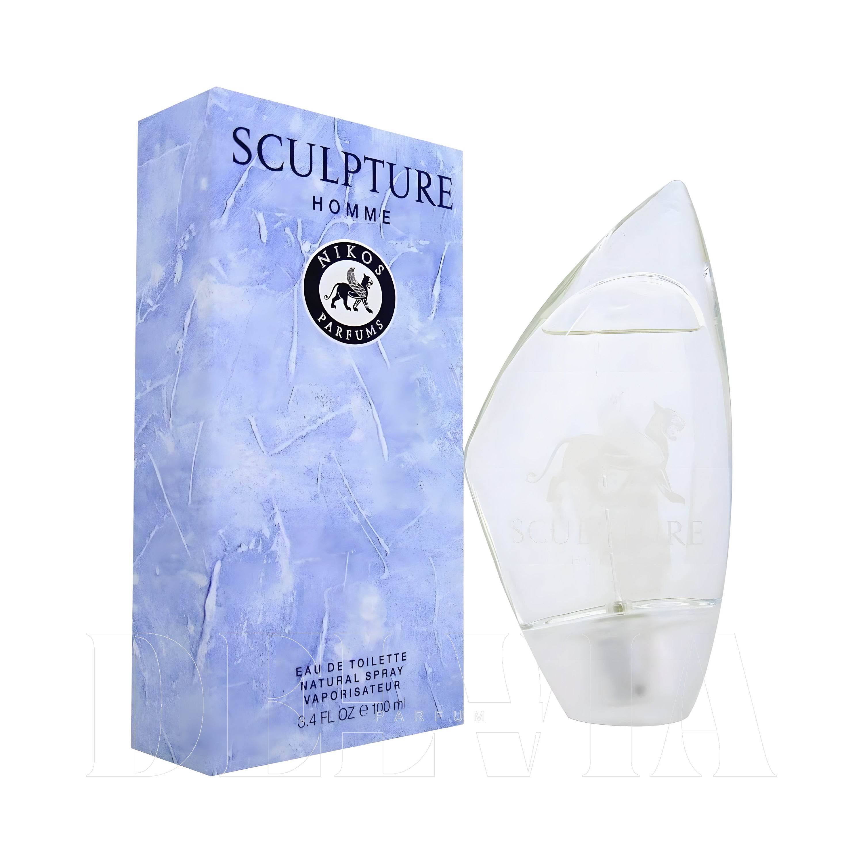 Nikos Sculpture Katı Parfum — kutu ve şişe görseli