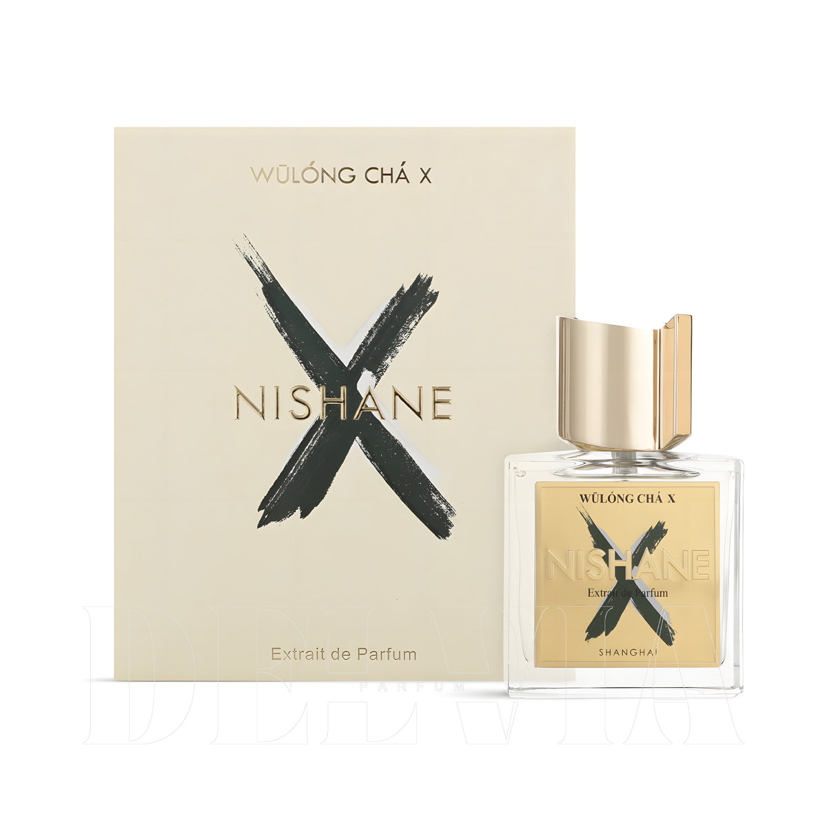Nishane Wulong Cha X 1 ml dekant parfüm — şişe+kutu görseli