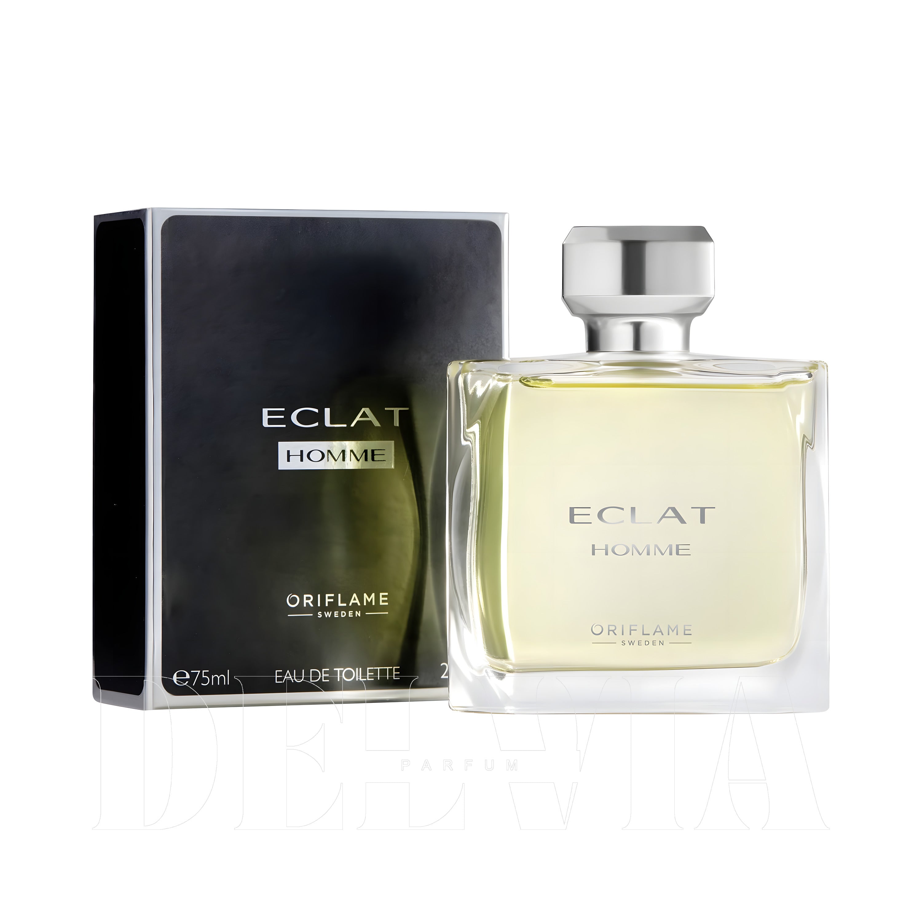 Oriflame Eclat Homme 10 ml dekant parfüm — kutu ve şişe görseli