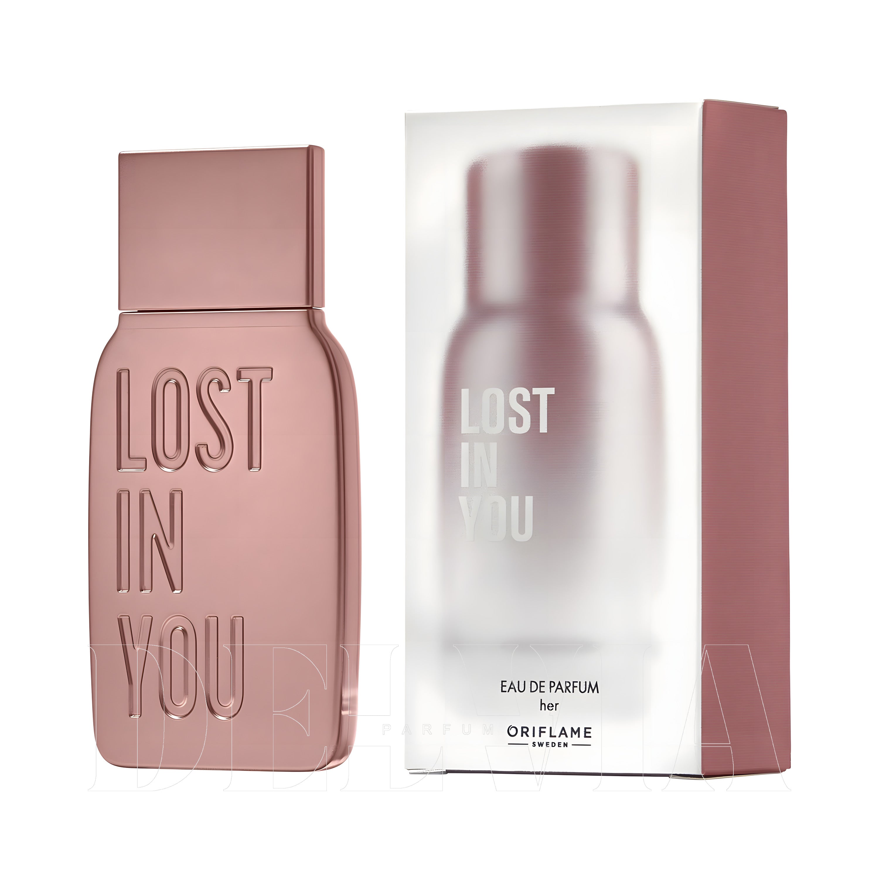 Oriflame Lost In You For Her 1 ml dekant parfüm — kutu ve şişe görseli