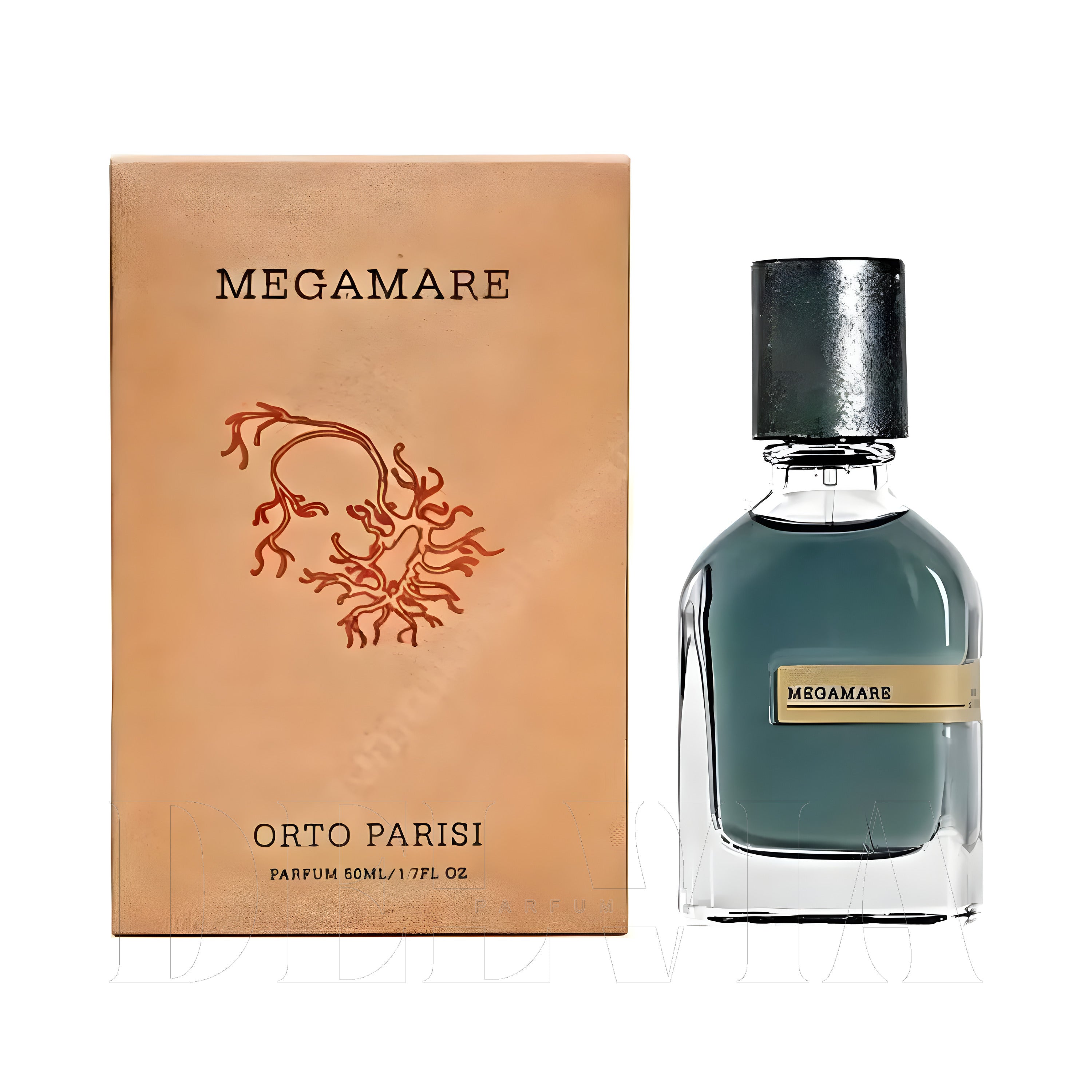 Orto Parisi Megamare 5 ml dekant parfüm — kutu ve şişe görseli