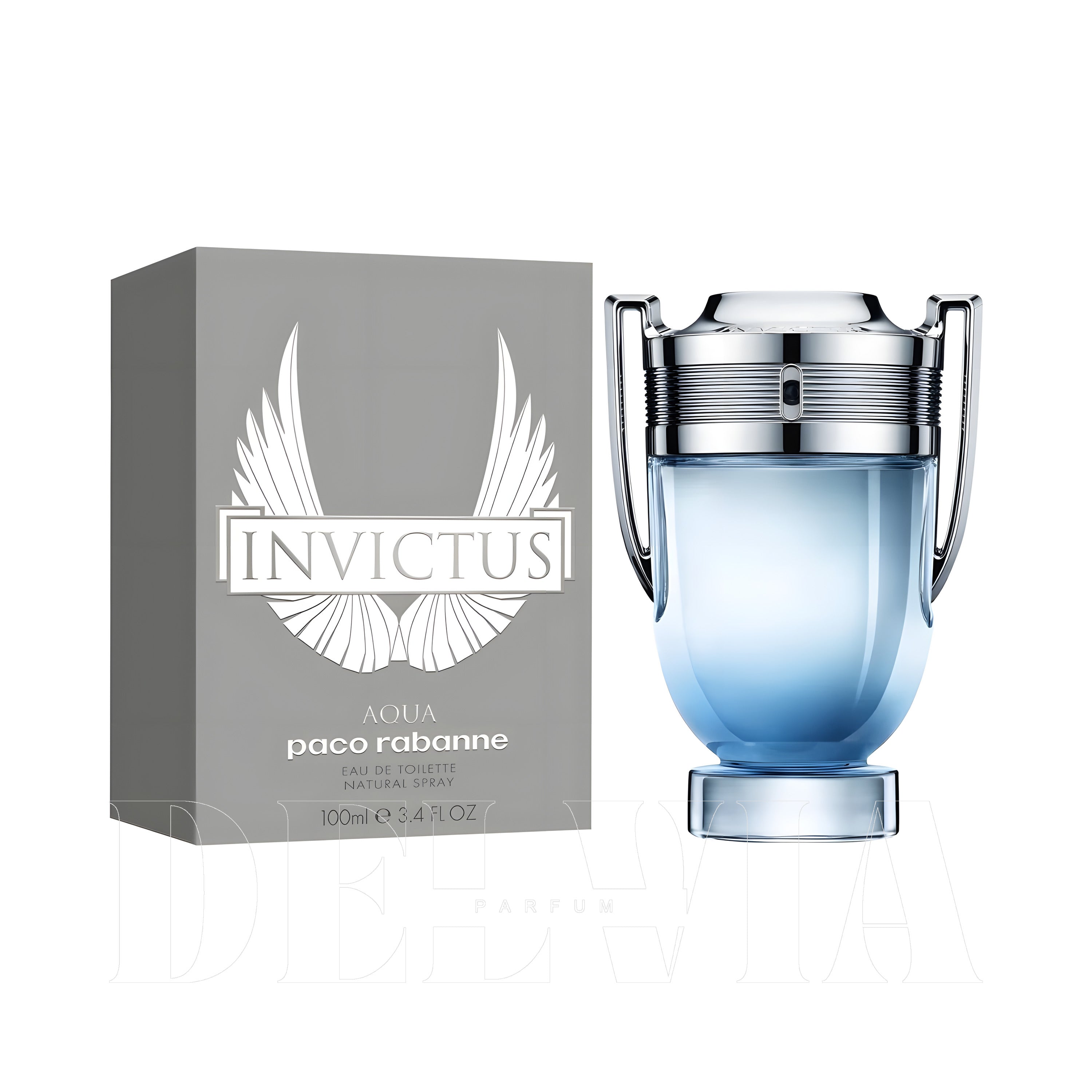 Paco Rabanne Invictus Aqua 15 ml dekant parfüm — kutu ve şişe görseli