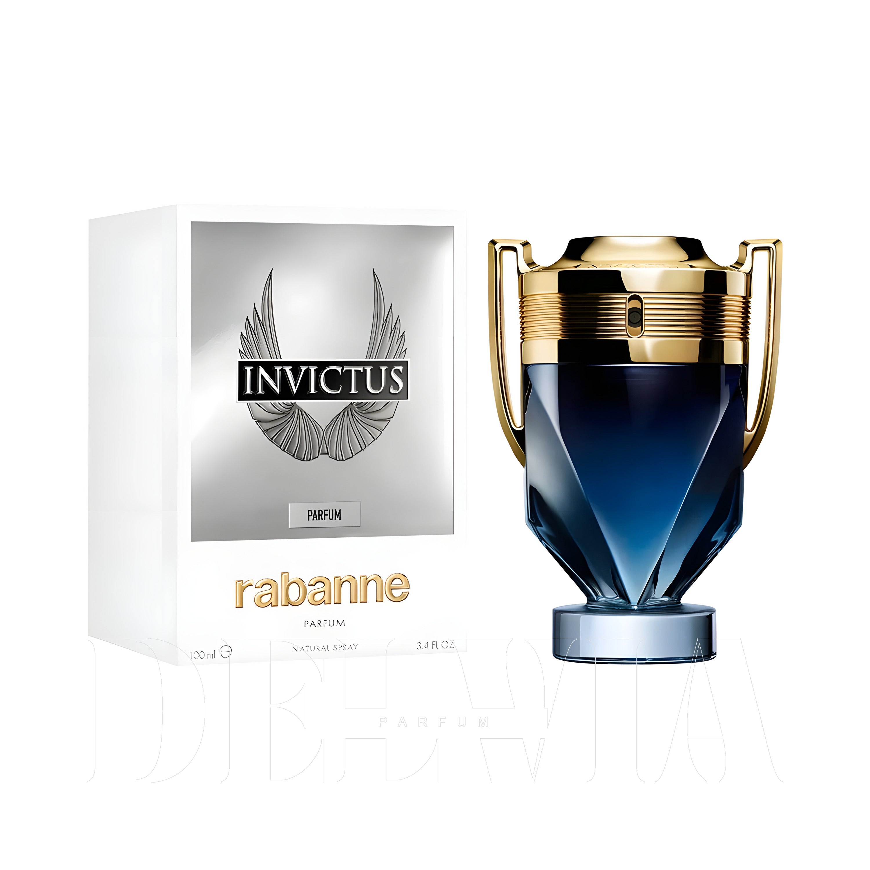 Paco Rabanne Invictus Perfume Tam Boy Parfum — kutu ve şişe görseli