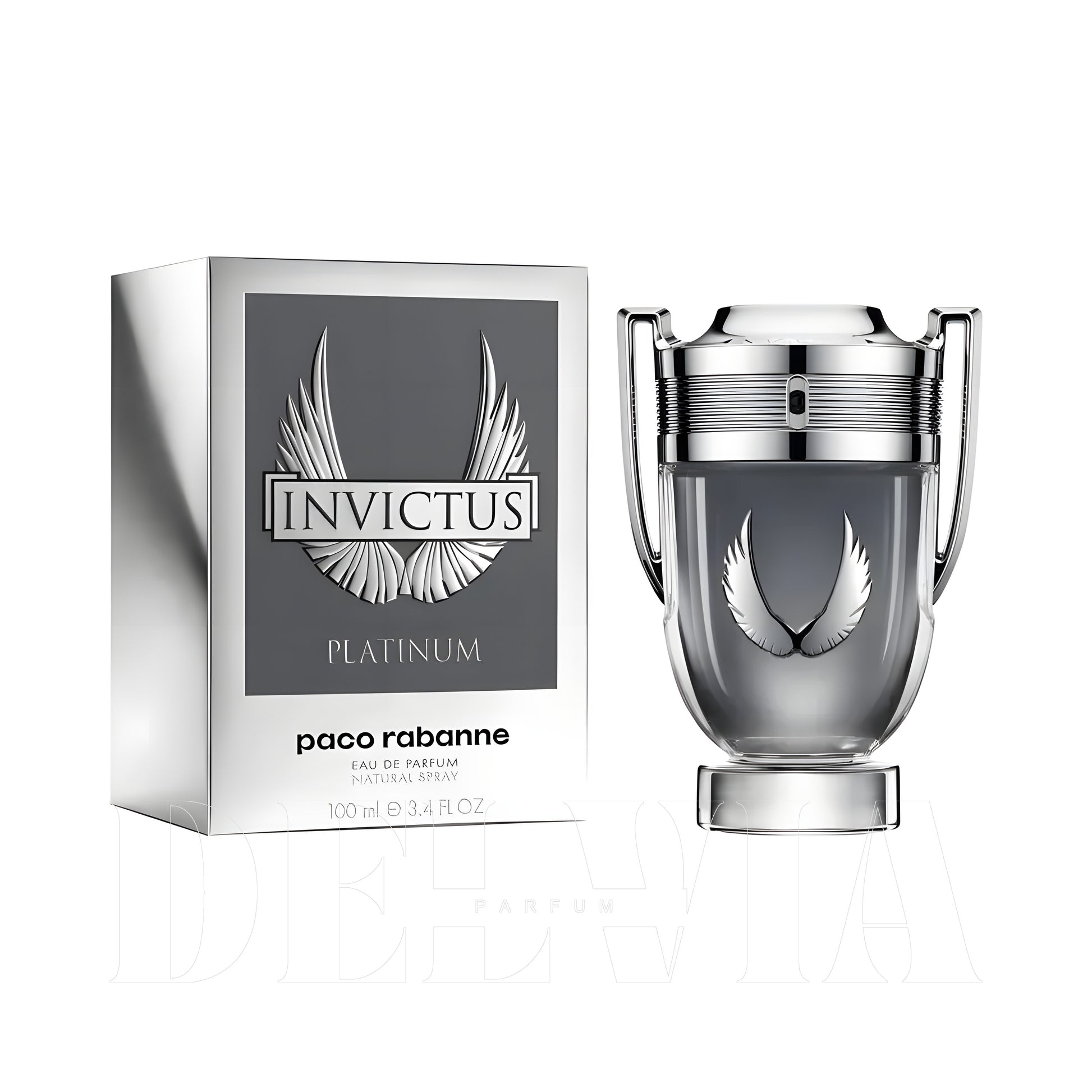 Paco Rabanne Invictus Platinum 1 ml dekant parfüm — kutu ve şişe görseli
