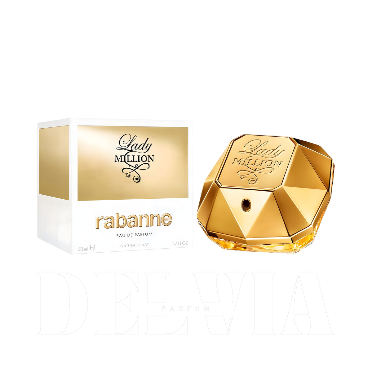 Paco Rabanne Lady Million 2 ml dekant parfüm — kutu ve şişe görseli