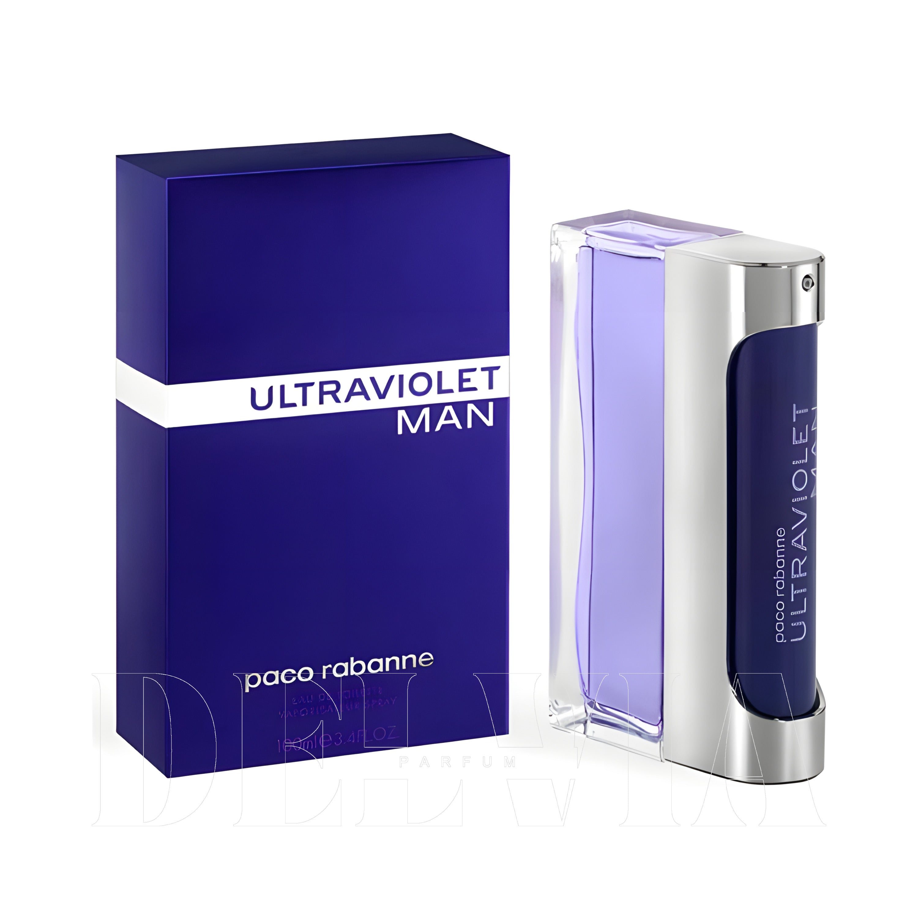 Paco Rabanne Ultraviolet 1 ml dekant parfüm — kutu ve şişe görseli
