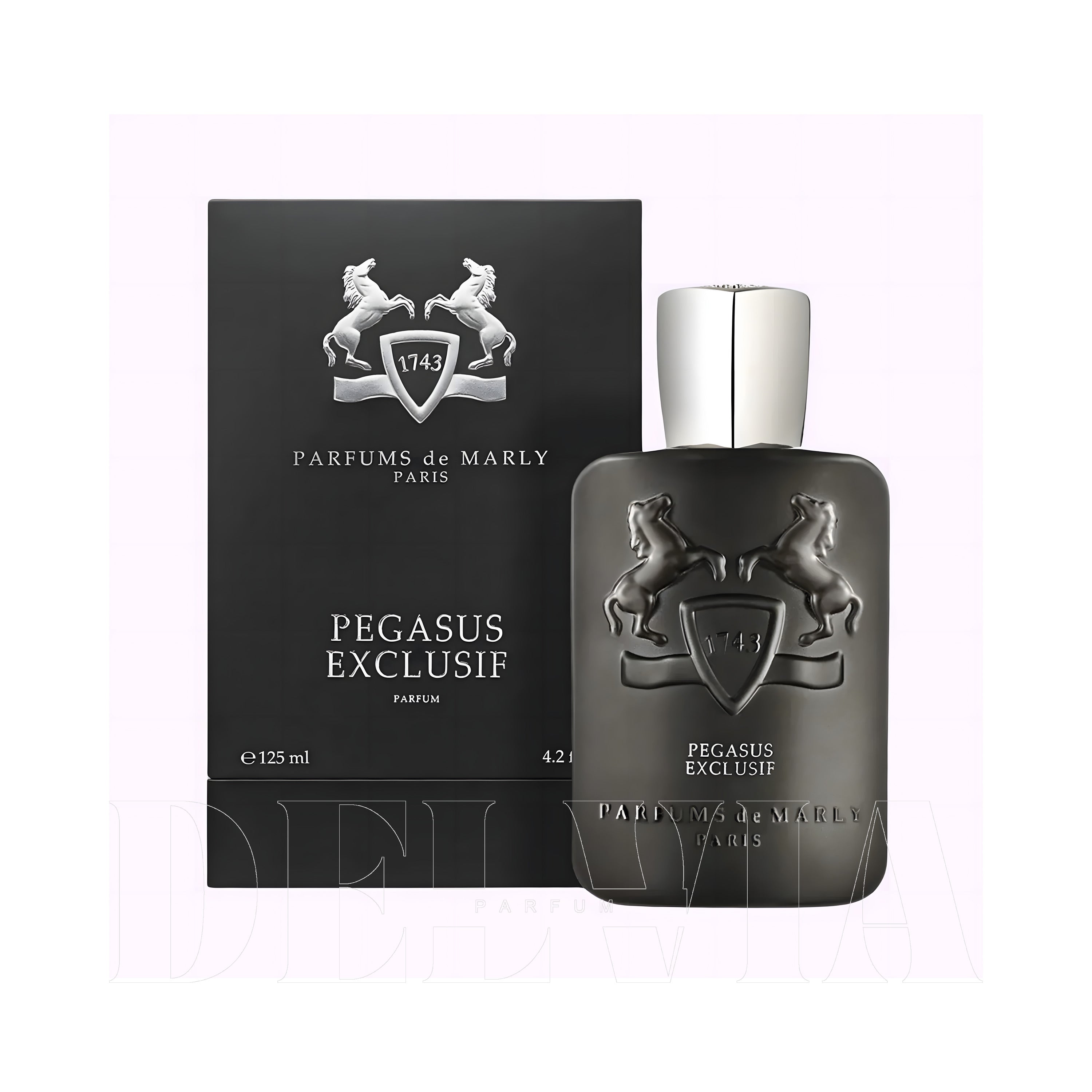 Parfums De Marly Pegasus Exclusif 8 ml dekant parfüm — kutu ve şişe görseli