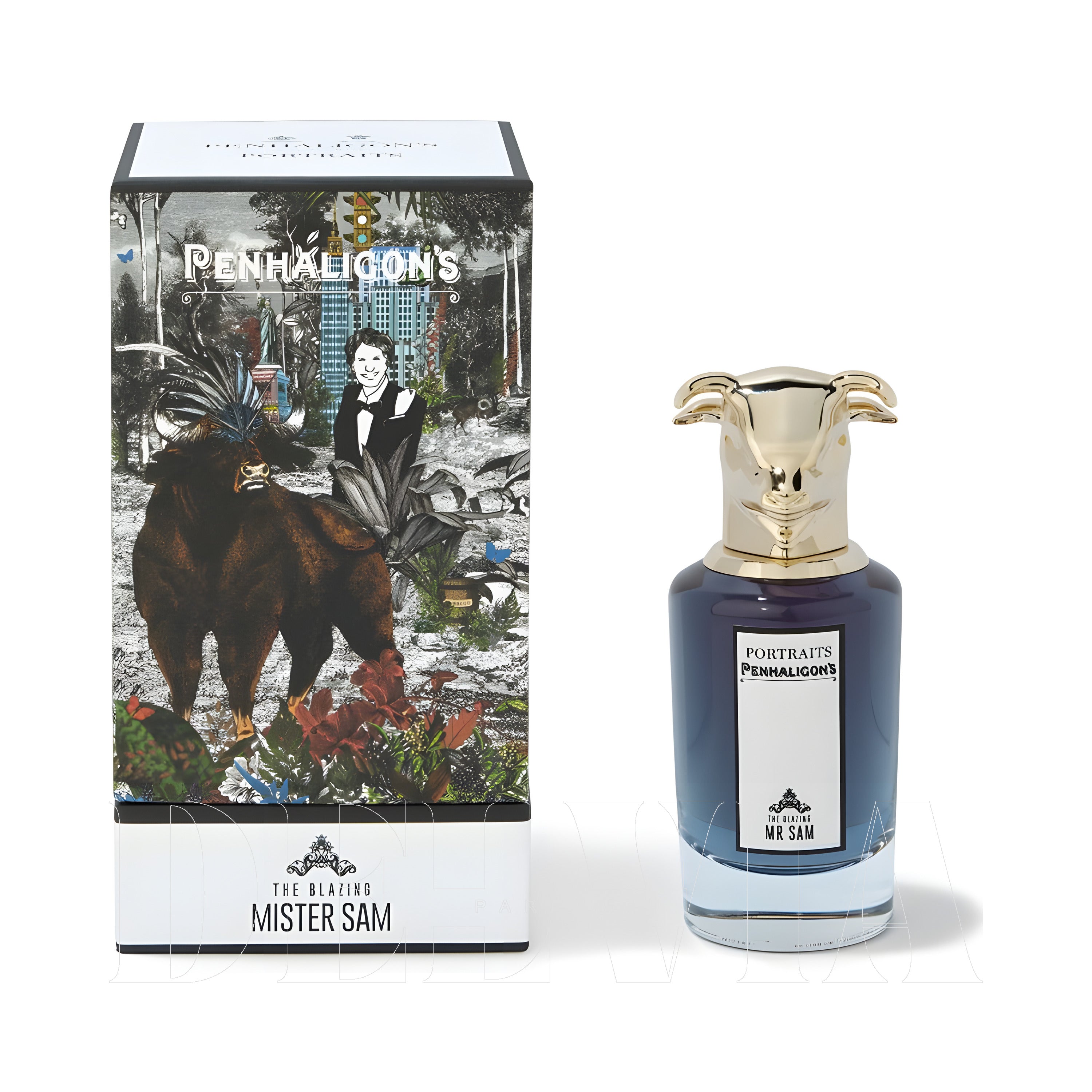 Penhaligon S The Blazing Mister Sam 2 ml dekant parfüm — kutu ve şişe görseli