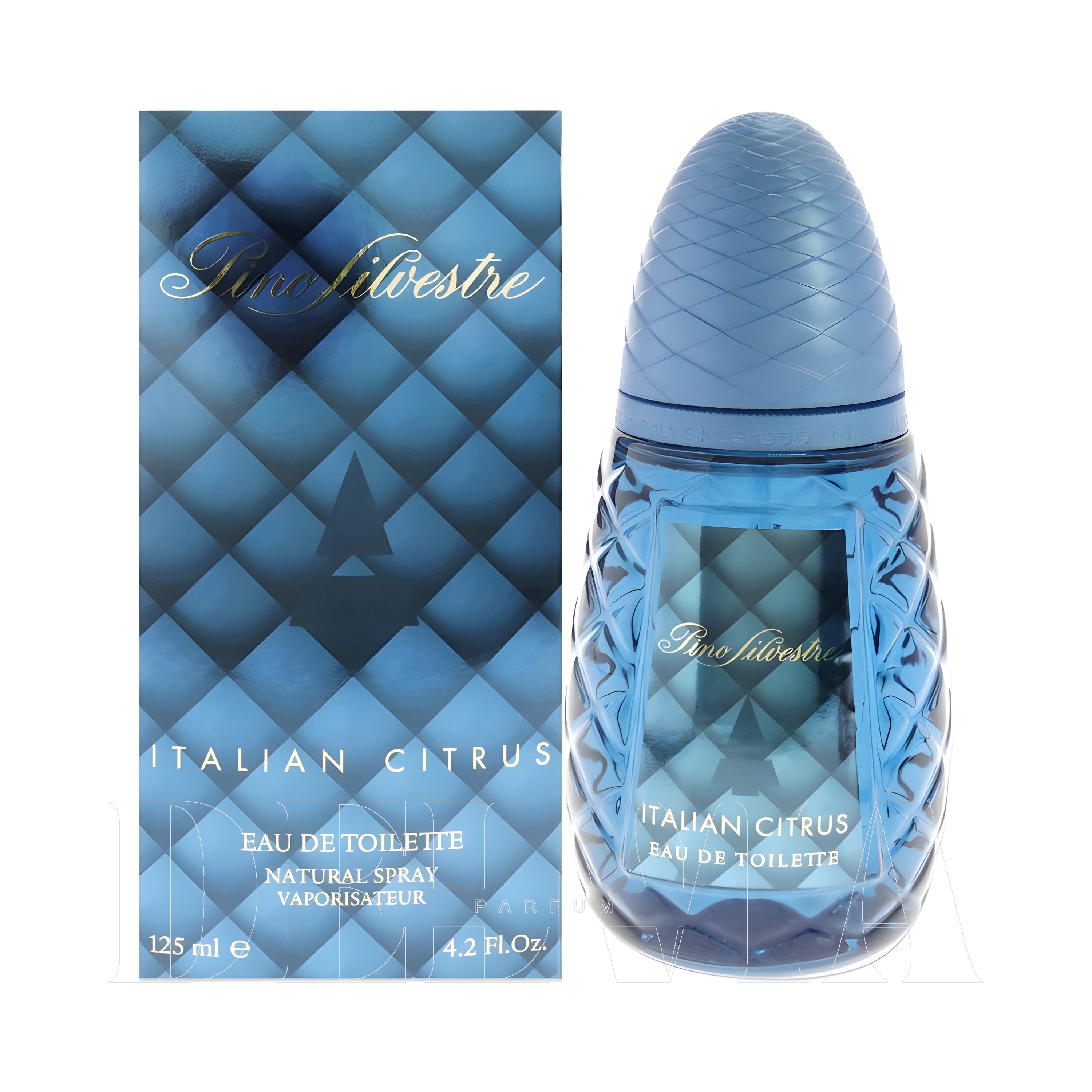 Pino Silvestre Italian Citrus 1 ml dekant parfüm — kutu ve şişe görseli