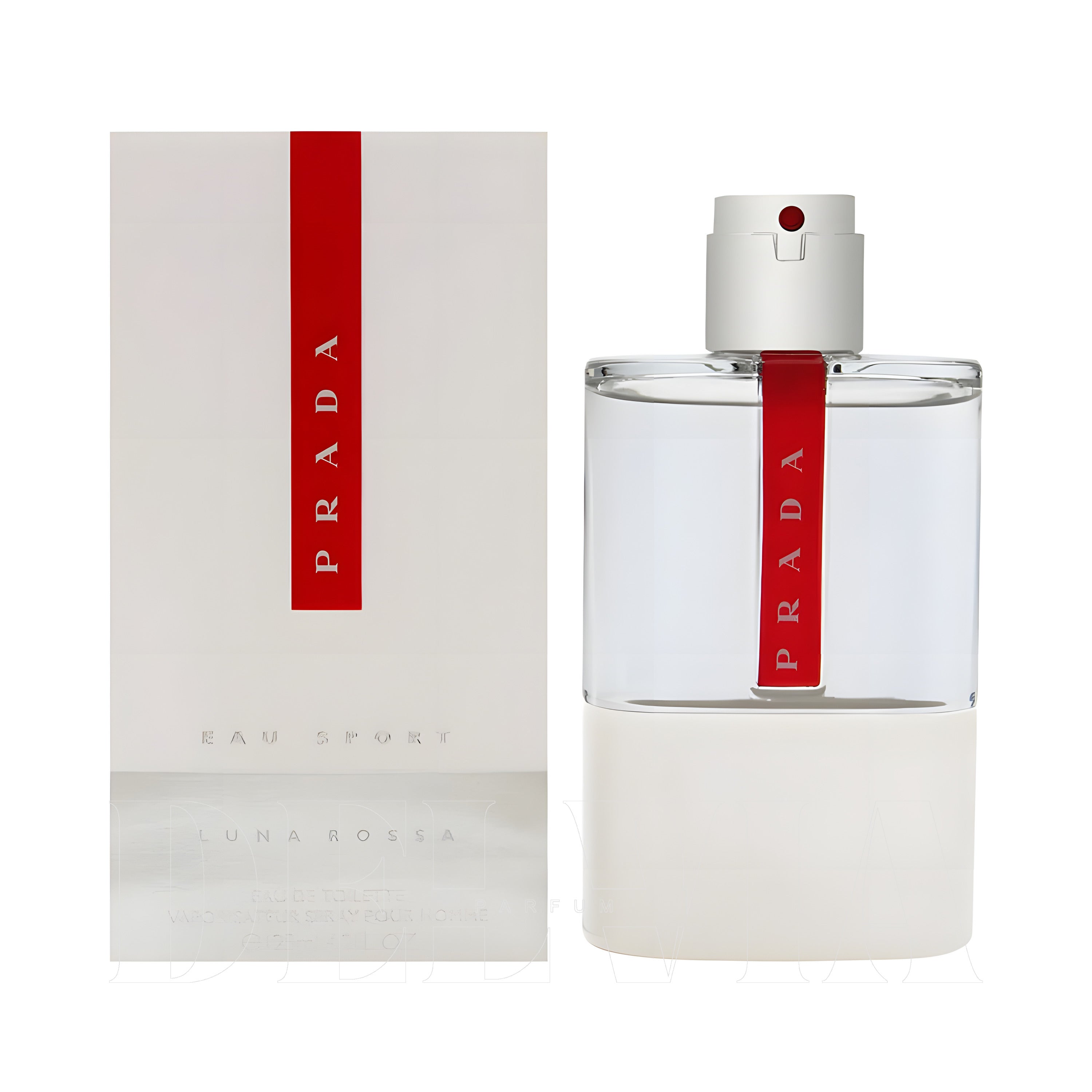 Prada Luna Rossa Sport 3 ml dekant parfüm — kutu ve şişe görseli