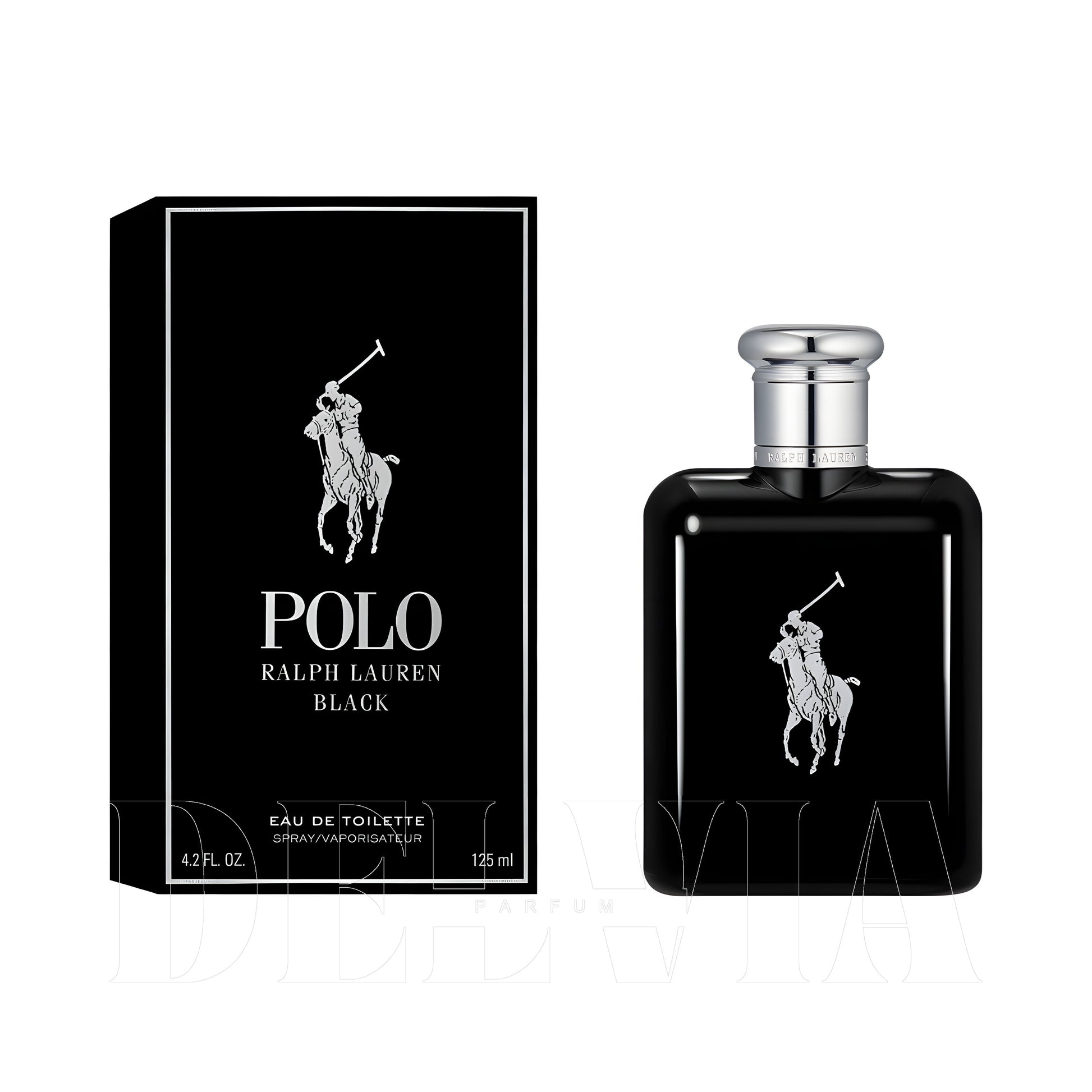 Ralph Lauren Polo Black 20 ml dekant parfüm — kutu ve şişe görseli