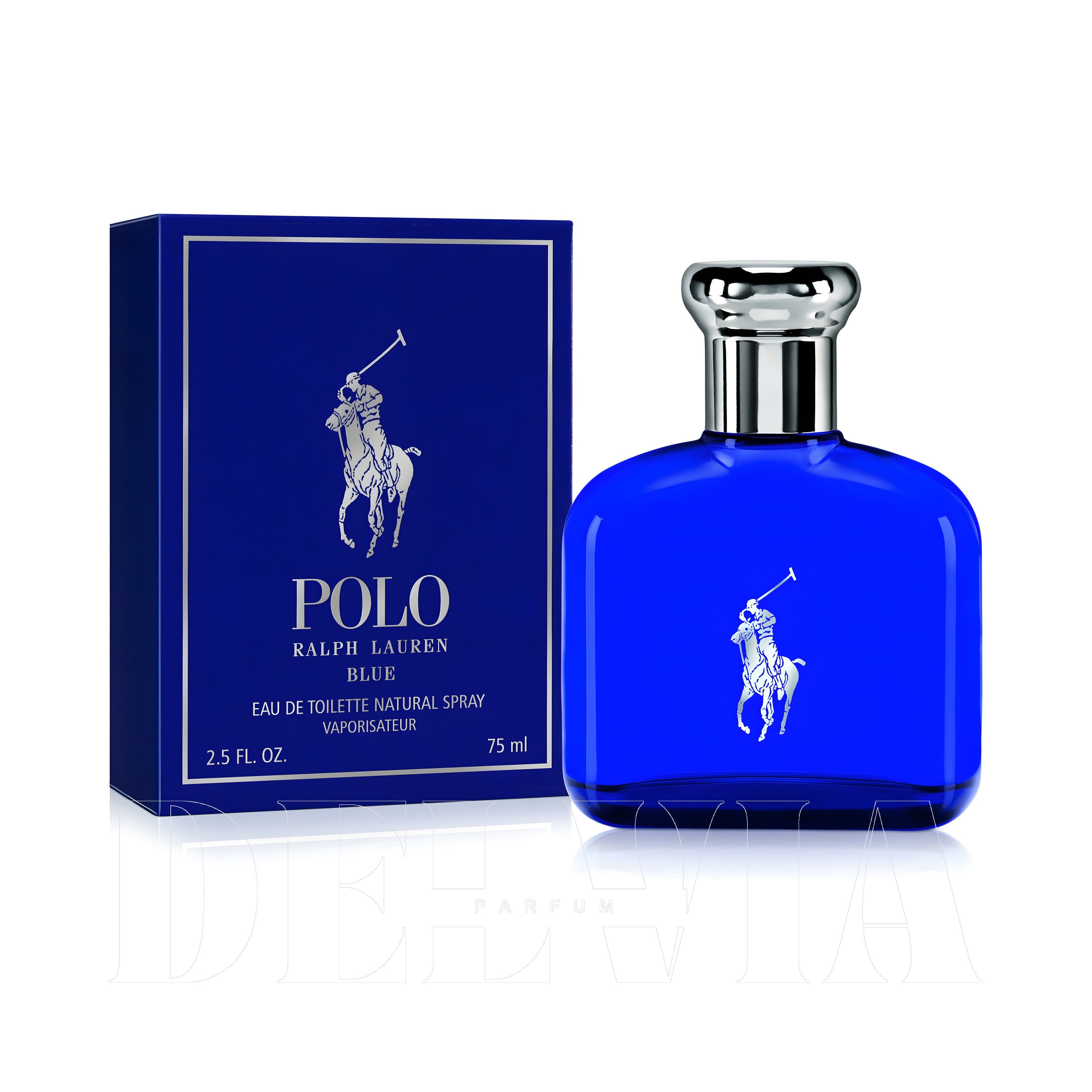 Ralph Lauren Polo Blue 1 ml dekant parfüm — kutu ve şişe görseli