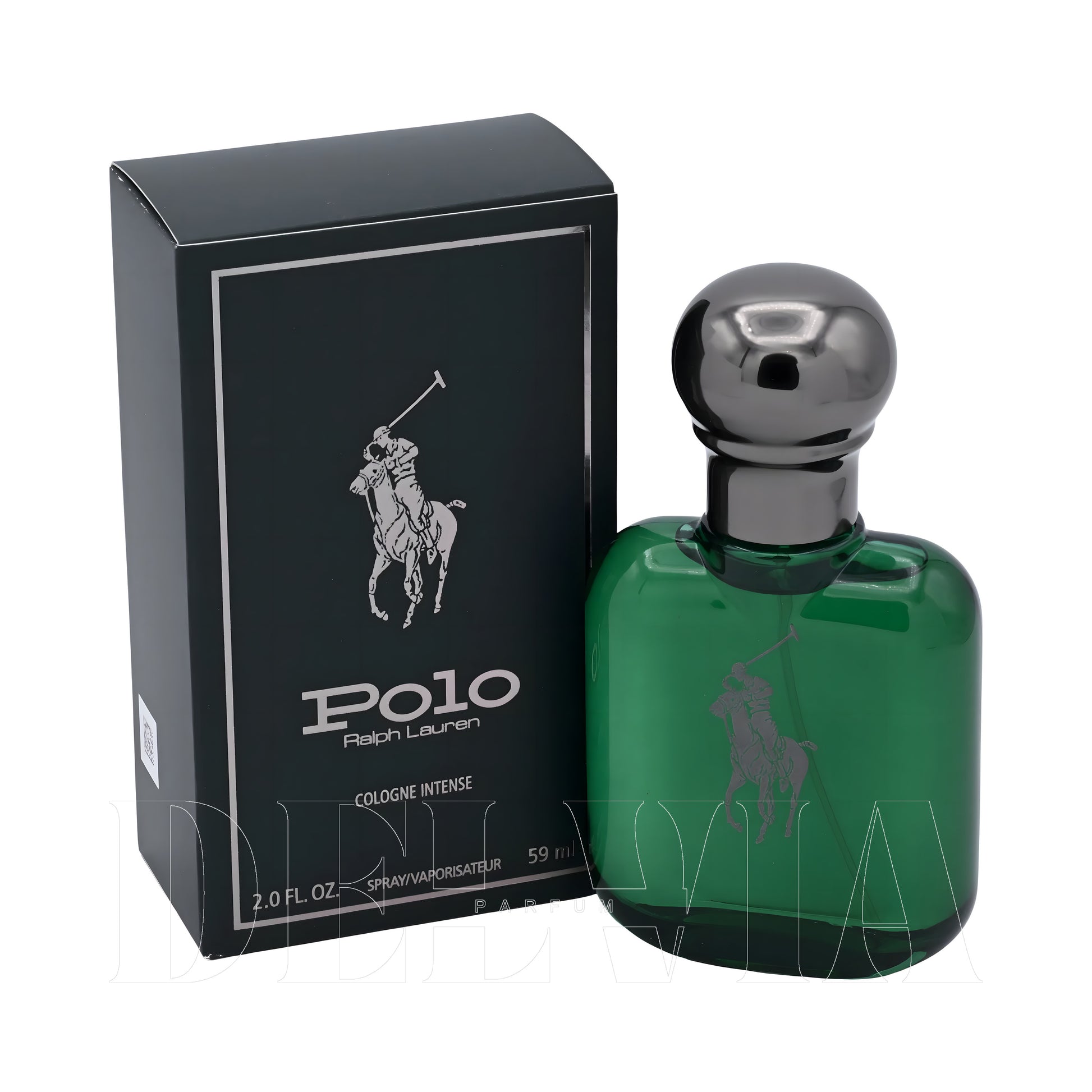 Ralph Lauren Polo Cologne Intense 8 ml dekant parfüm — kutu ve şişe görseli