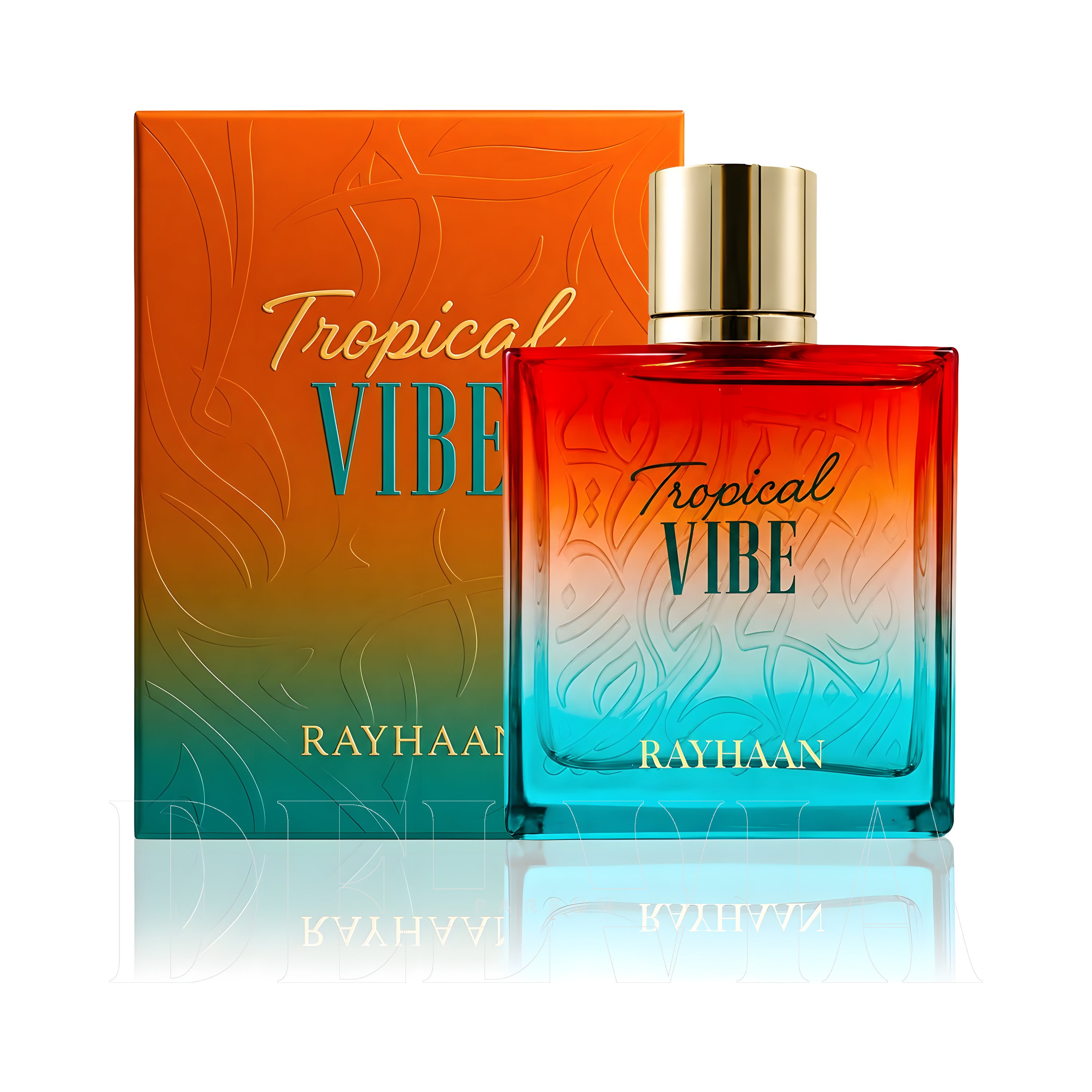 Rayhaan Tropical Vibe Eau De Parfum 15 ml dekant parfüm — kutu ve şişe görseli