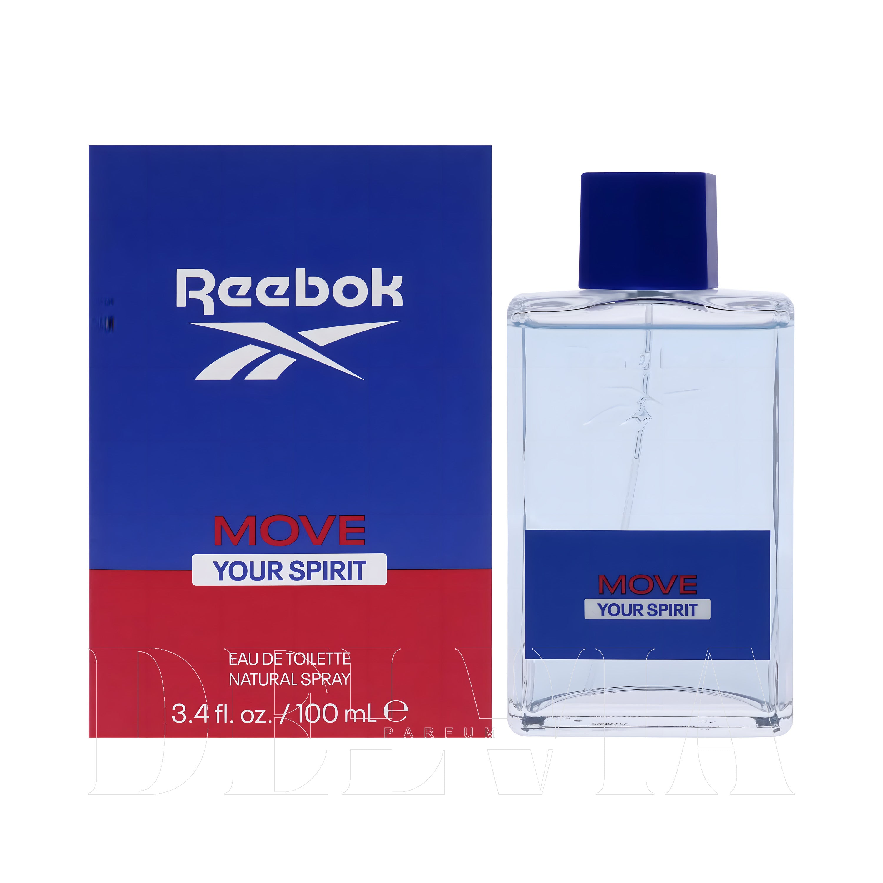 Reebok Move Your Spirit 3 ml dekant parfüm — kutu ve şişe görseli