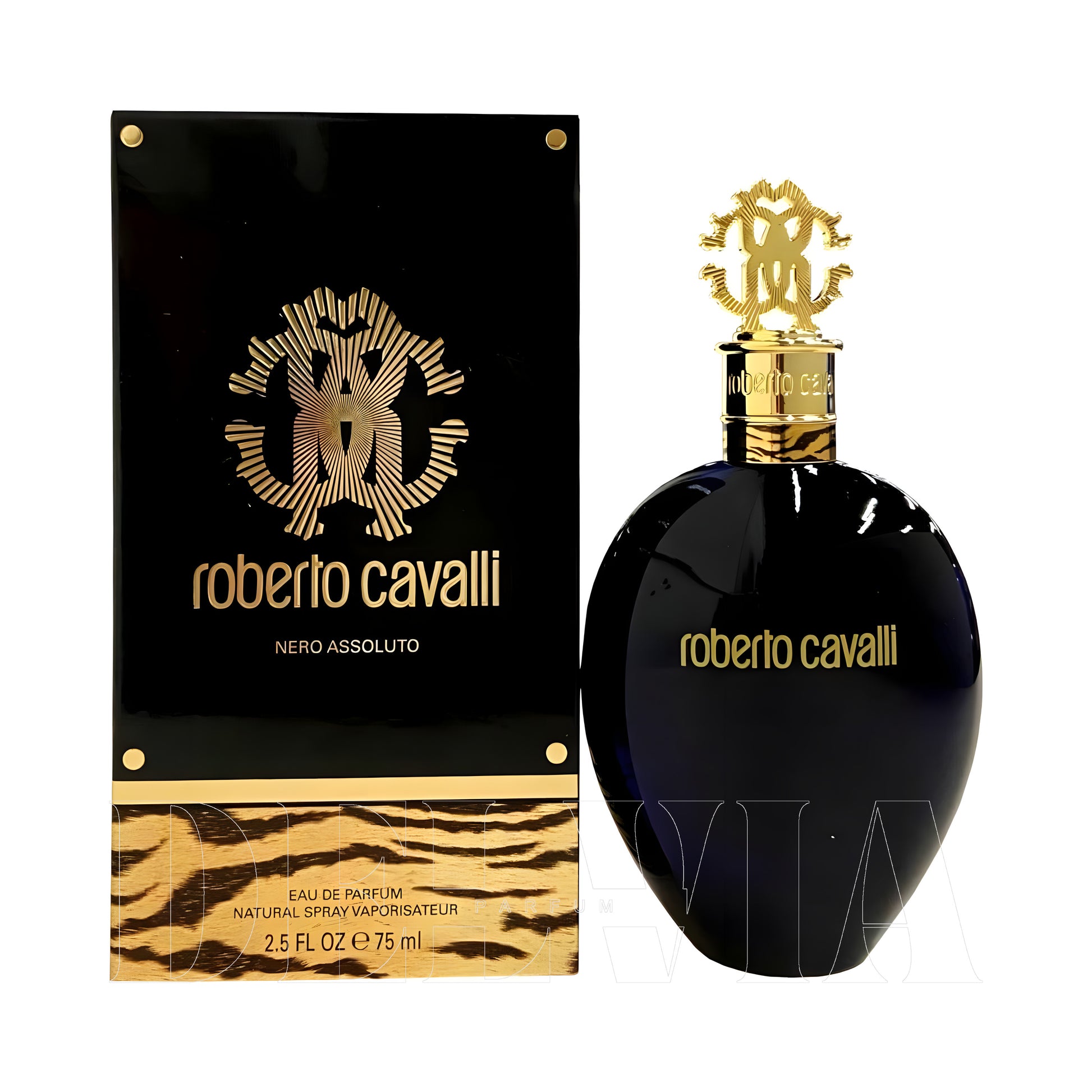 Roberto Cavalli Nero Assoluto 2 ml dekant parfüm — kutu ve şişe görseli