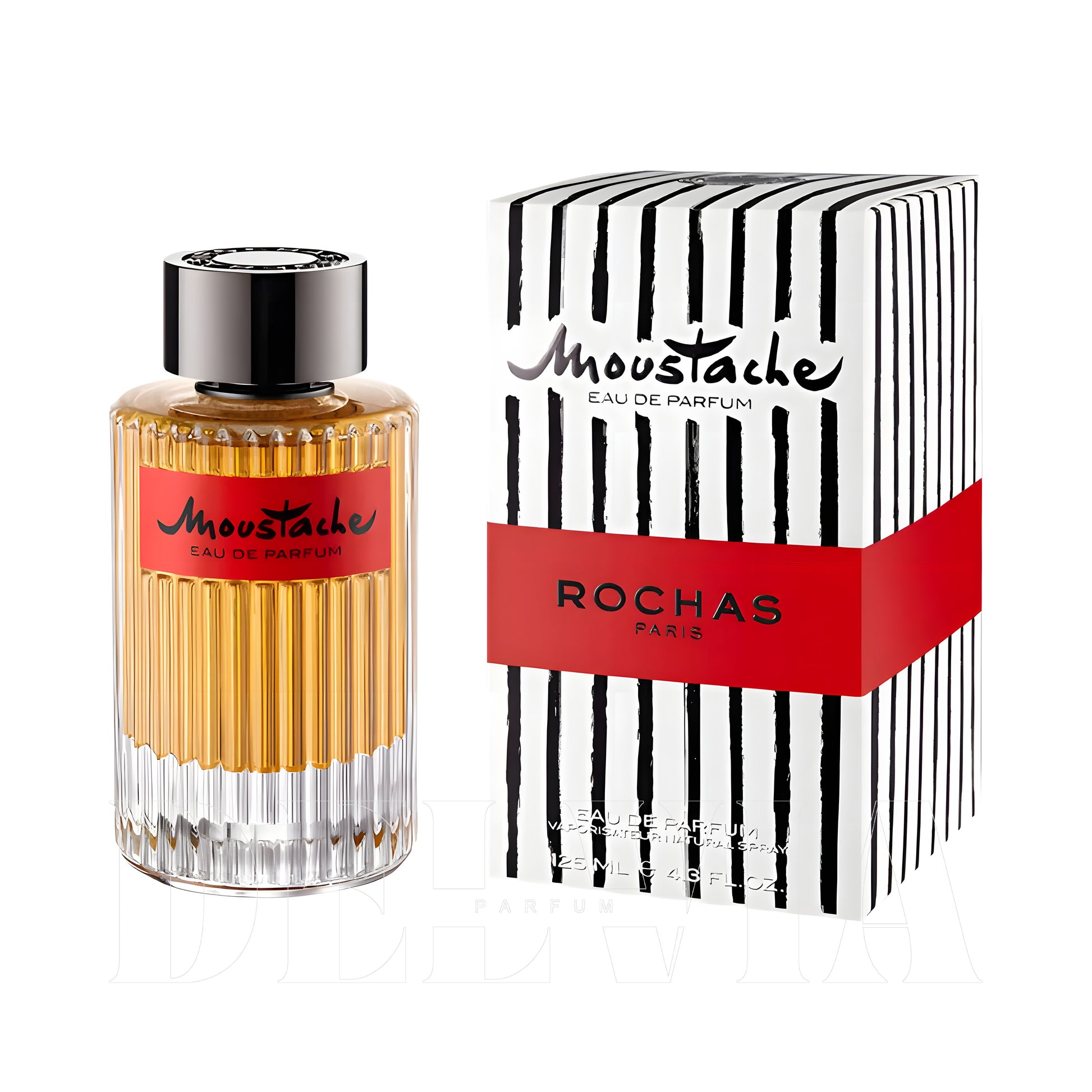 Rochas Moustache Katı Parfum — kutu ve şişe görseli