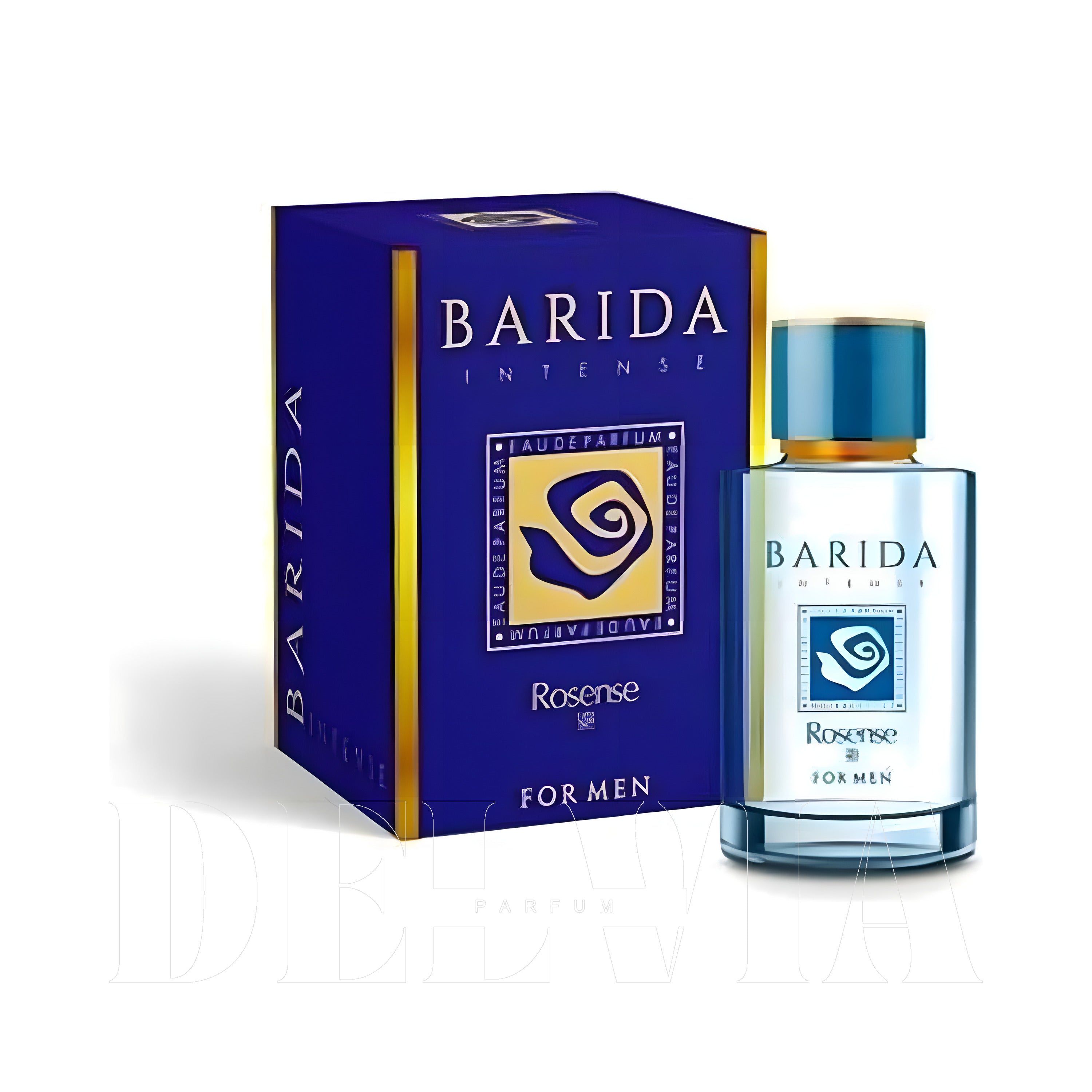 Rosense Barida Intense Erkek 5 ml dekant parfüm — kutu ve şişe görseli
