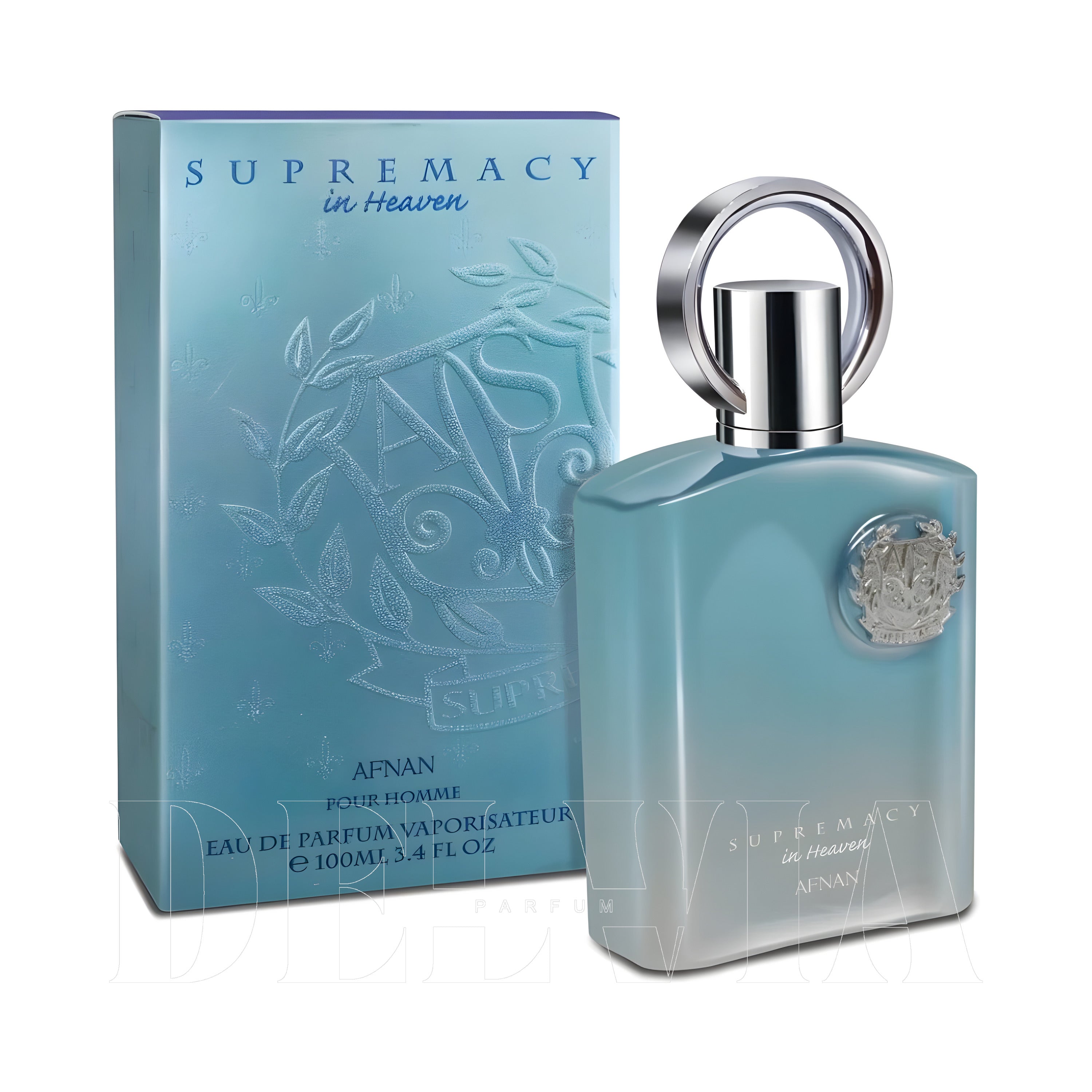 Supremacy Afnan In Heaven 8 ml dekant parfüm — kutu ve şişe görseli