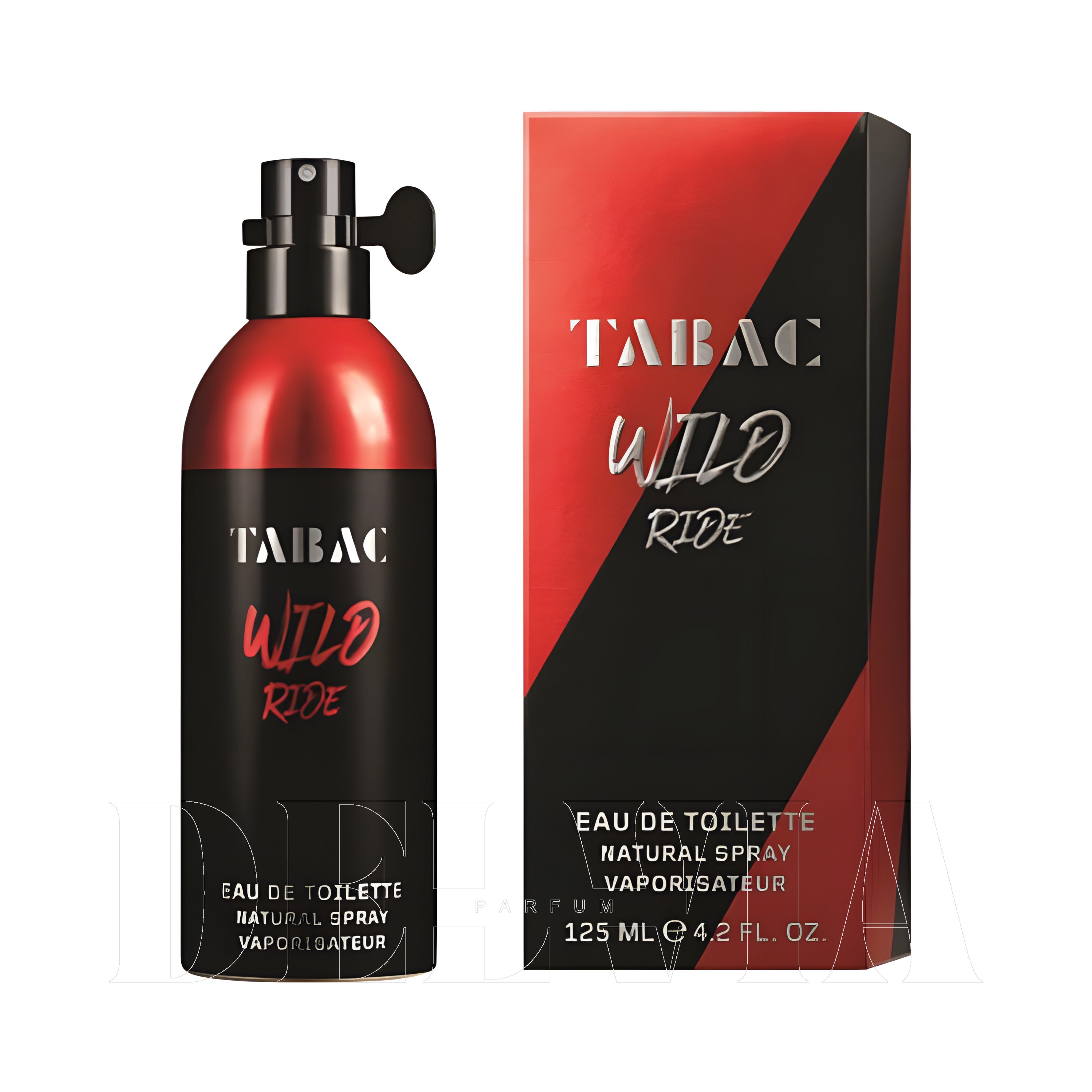Tabac Wild Ride 2 ml dekant parfüm — kutu ve şişe görseli