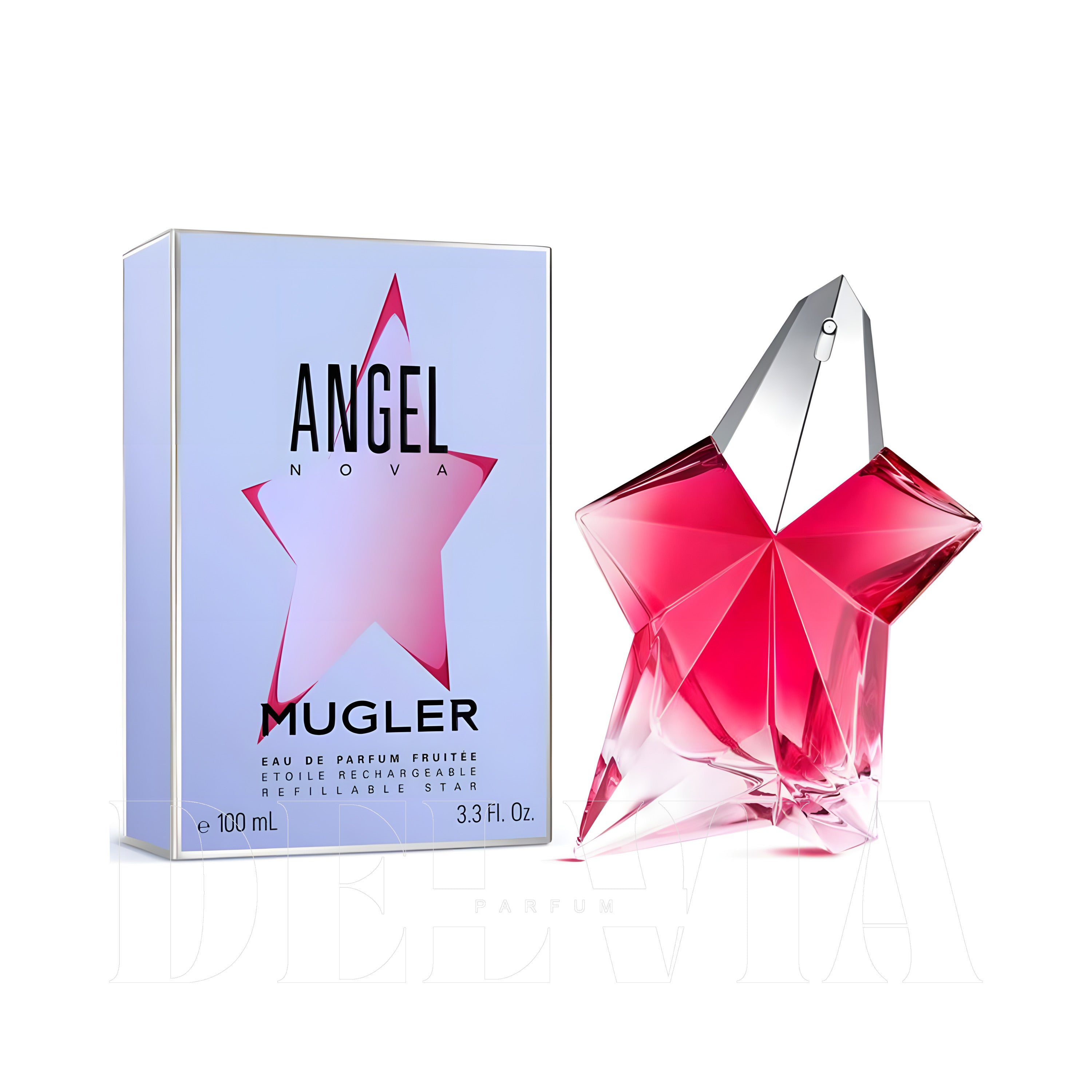 Thierry Mugler Angel Nova 1 ml dekant parfüm — kutu ve şişe görseli