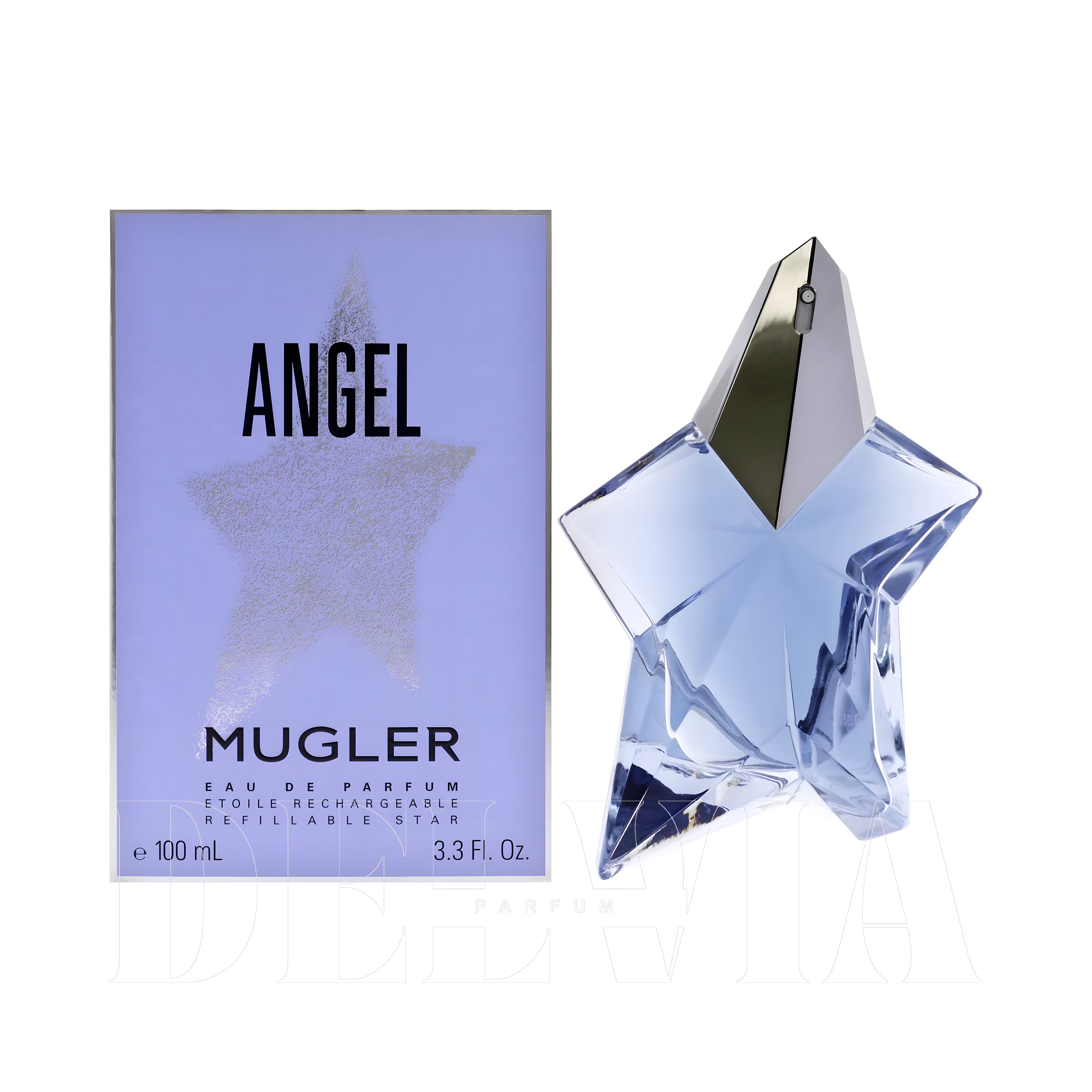 Thierry Mugler Angel Star 3 ml dekant parfüm — kutu ve şişe görseli