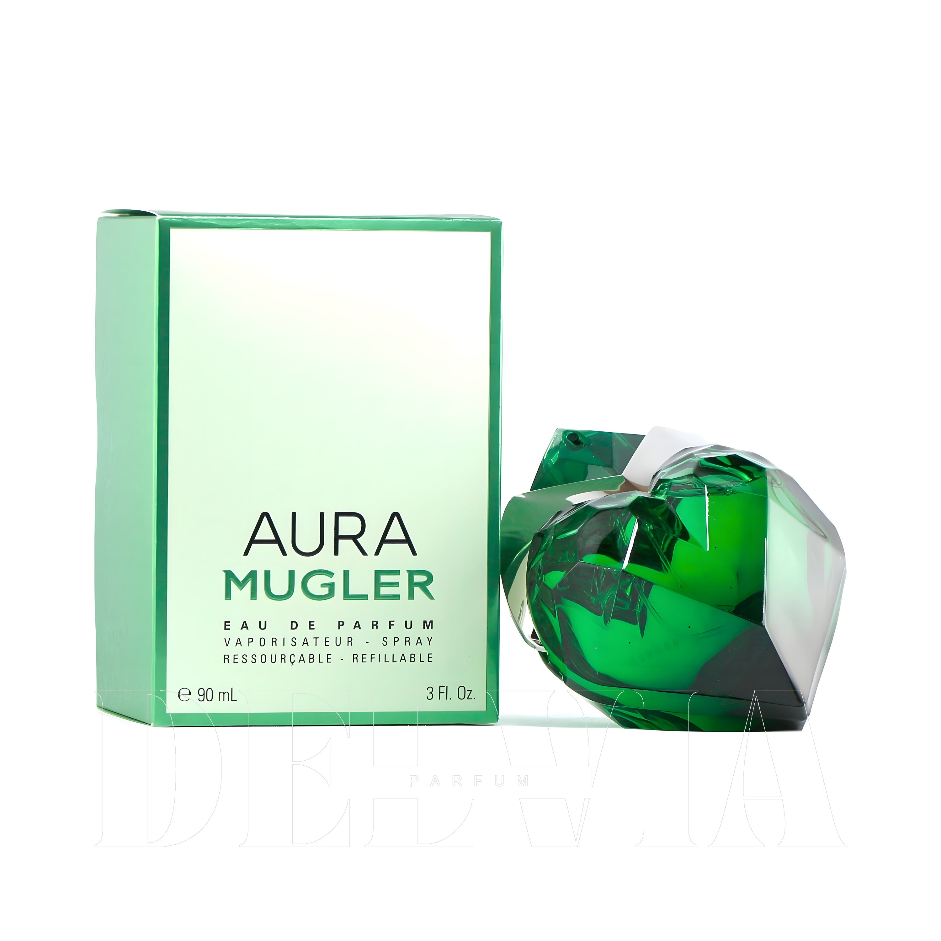 Thierry Mugler Aura Katı Parfum — kutu ve şişe görseli
