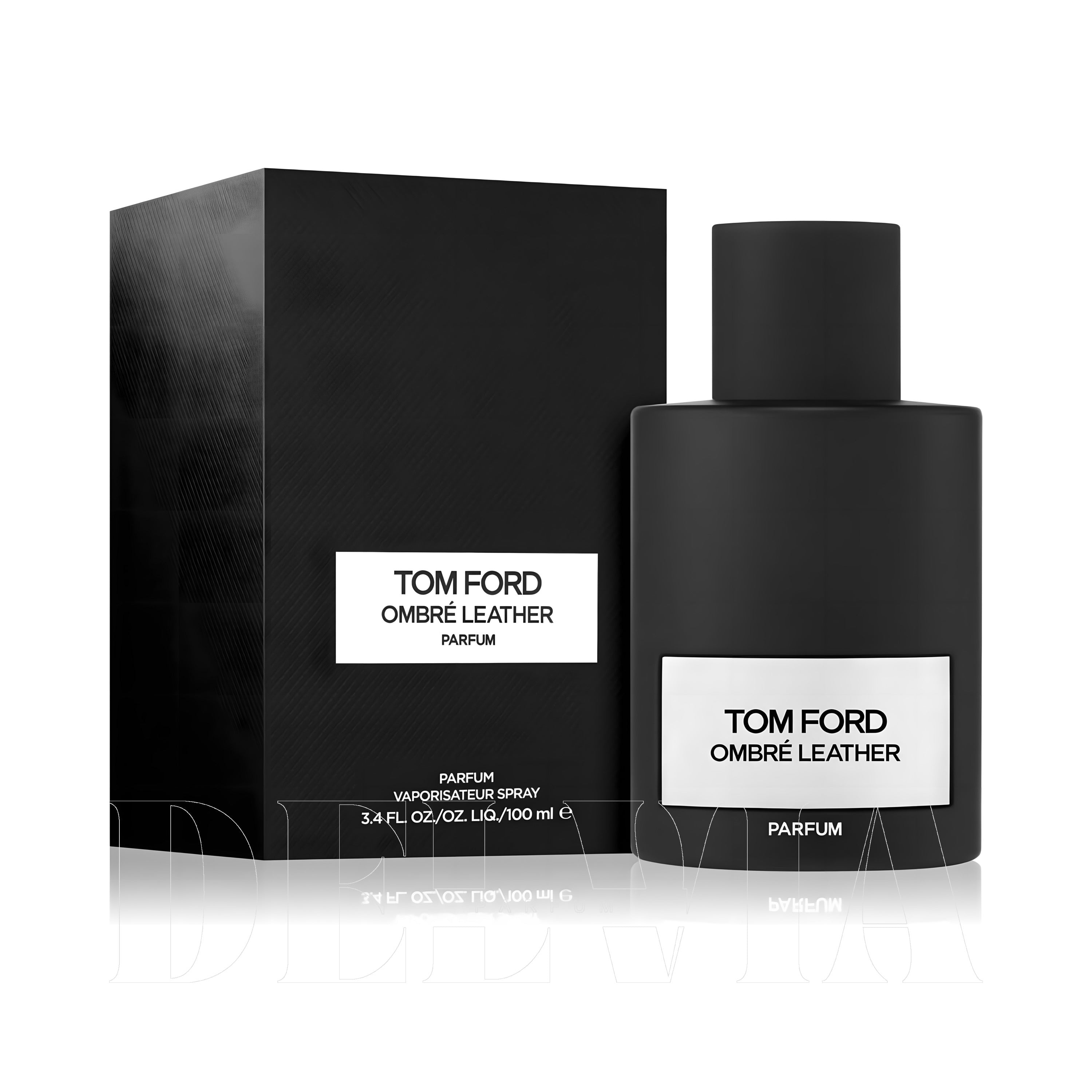 Tom Ford Ombre Leather Perfume 1 ml dekant parfüm — kutu ve şişe görseli