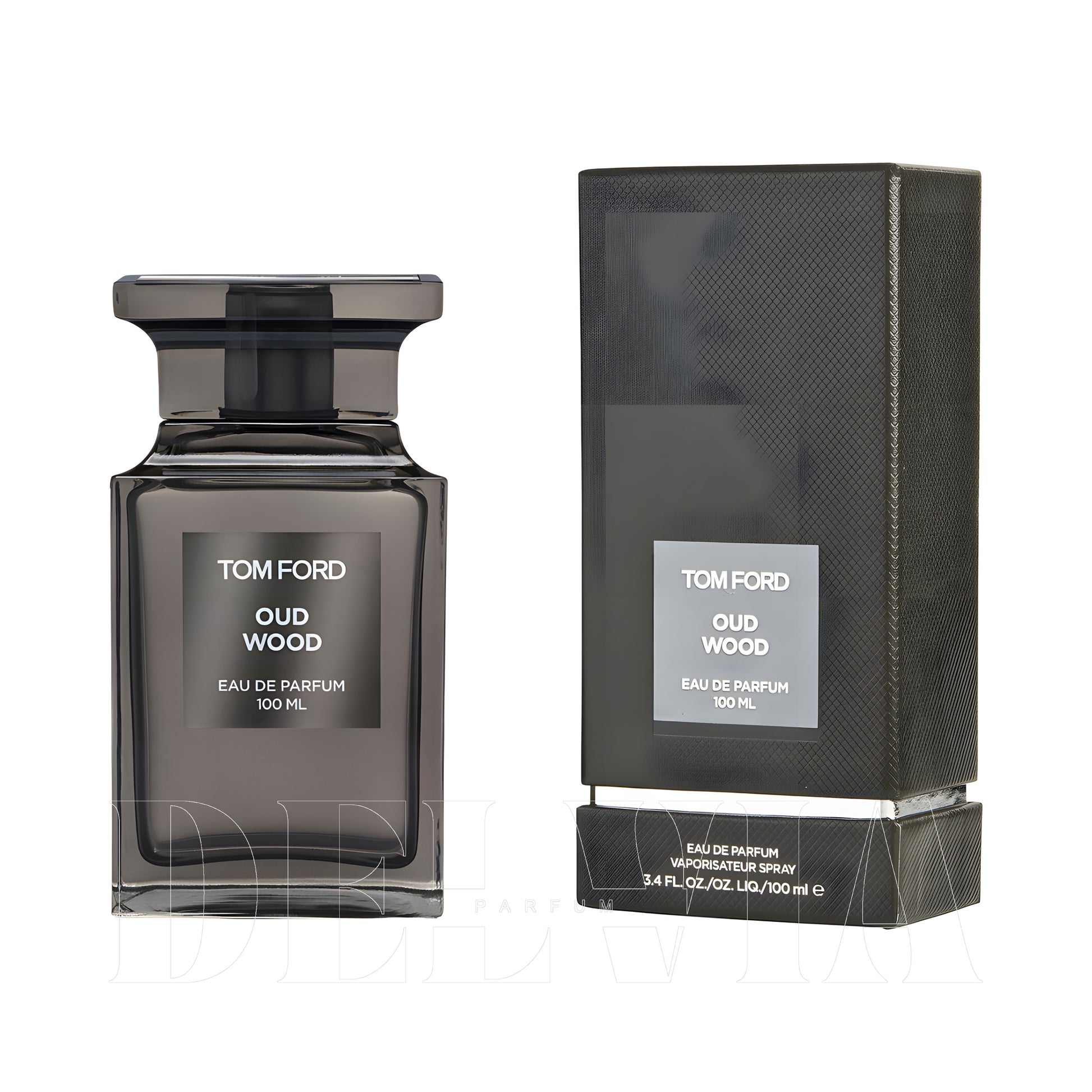 Tom Ford Oud Wood 2 ml dekant parfüm — kutu ve şişe görseli