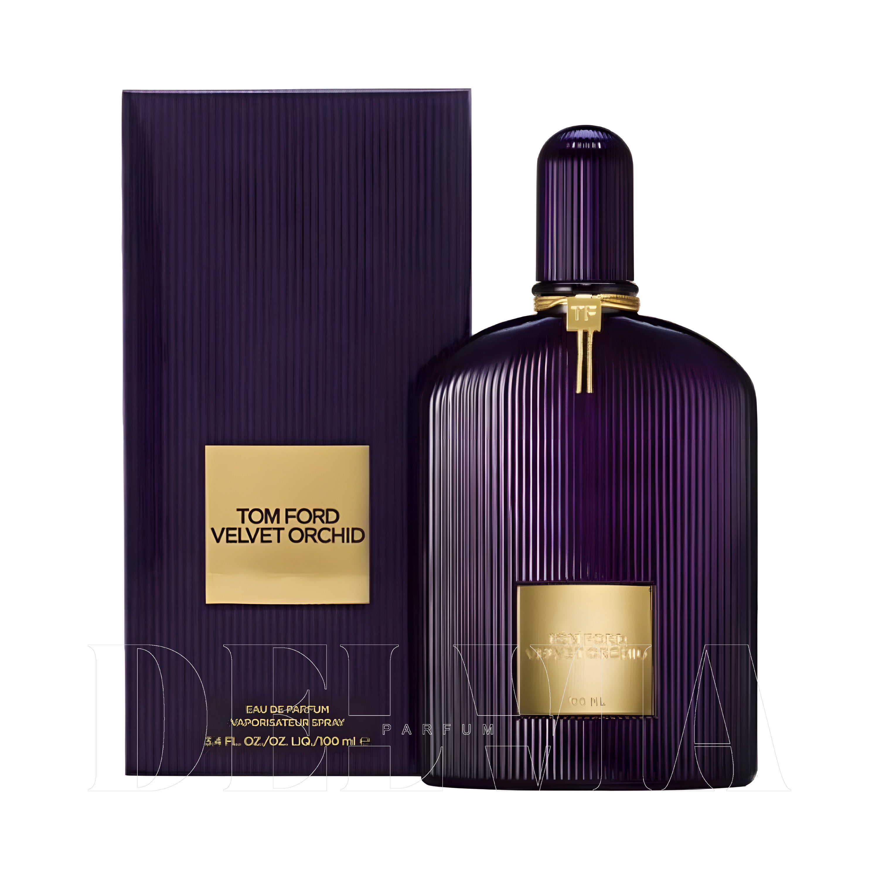 Tom Ford Velvet Orchid 1 ml dekant parfüm — kutu ve şişe görseli