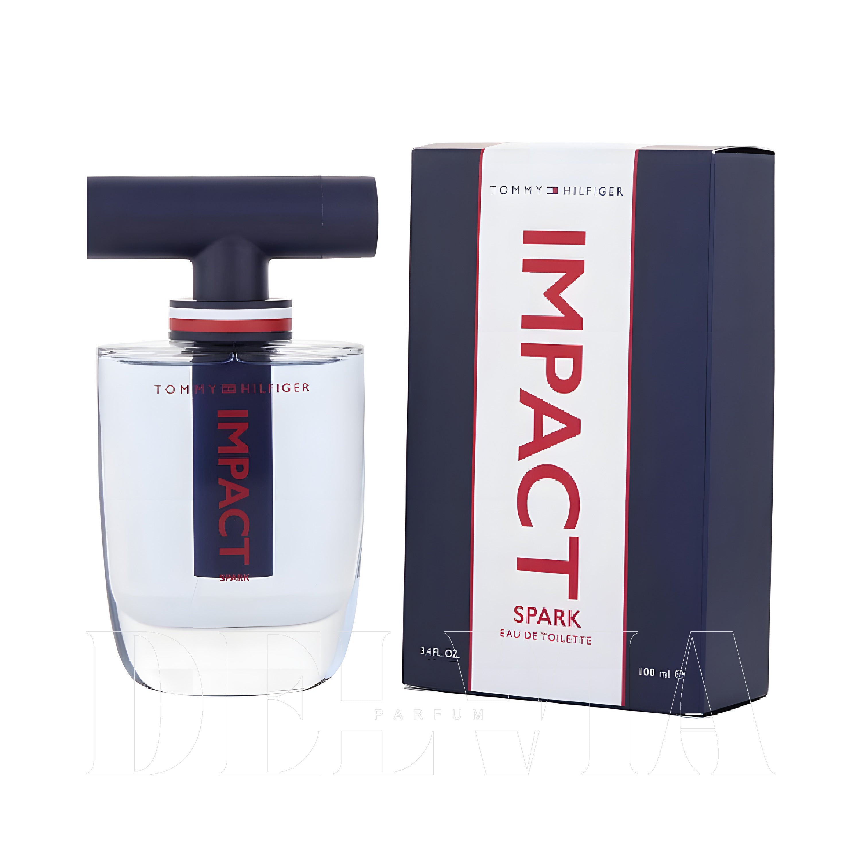Tommy Hilfiger Impact Spark 2 ml dekant parfüm — kutu ve şişe görseli