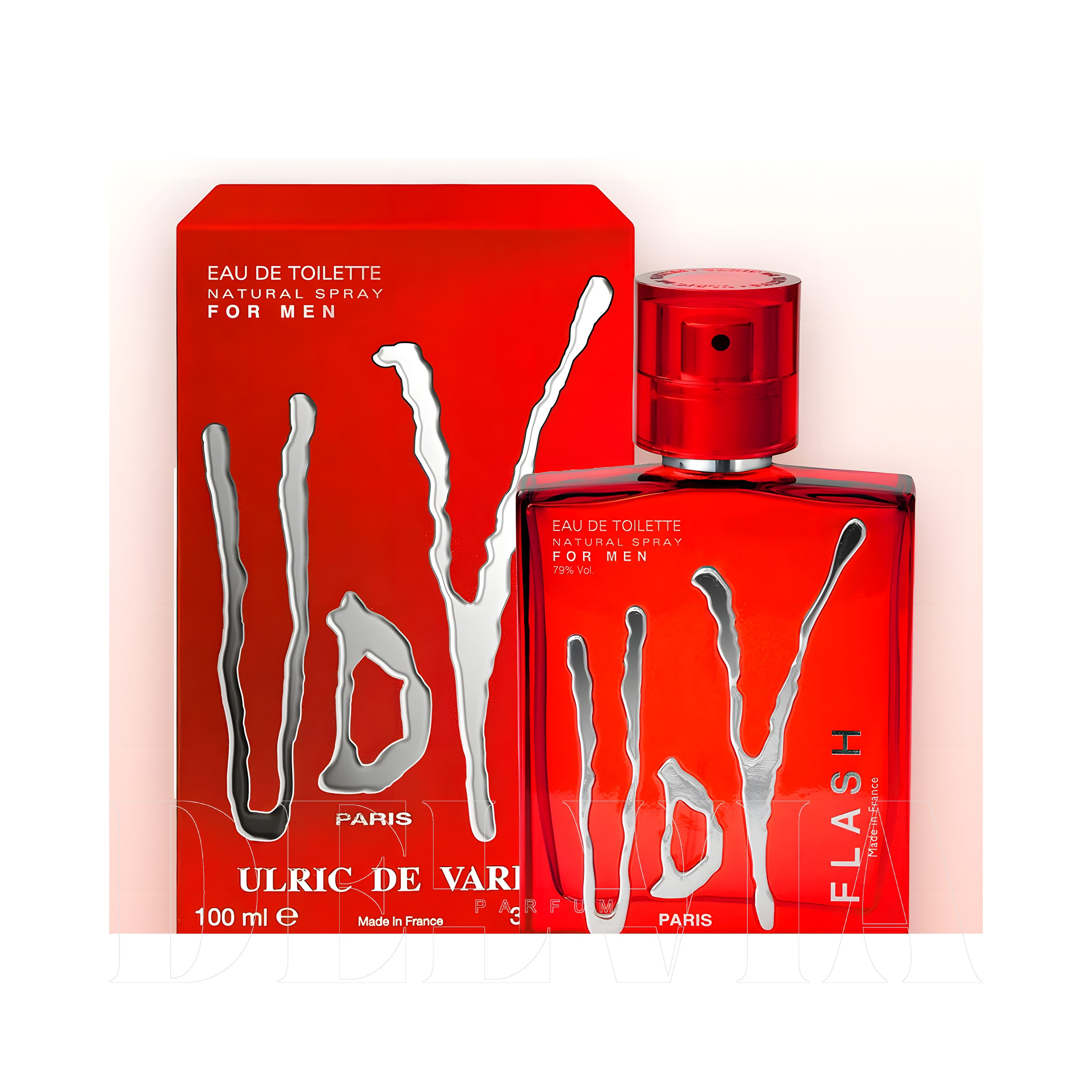 Ulric De Varens Flash 20 ml dekant parfüm — kutu ve şişe görseli