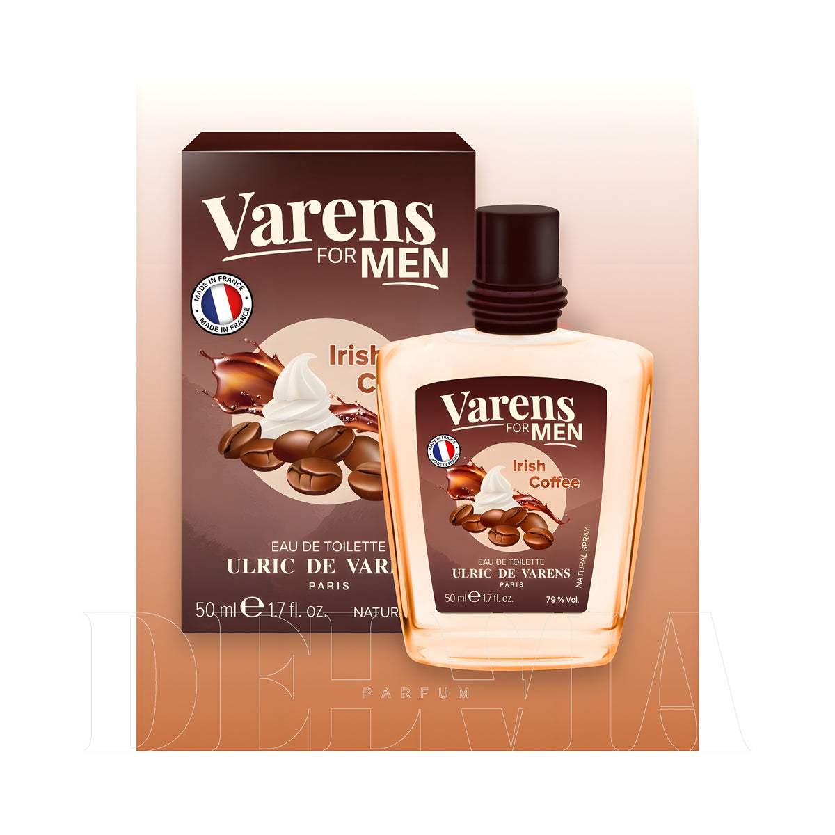 Ulric De Varens Irish Coffee 8 ml dekant parfüm — şişe+kutu görseli